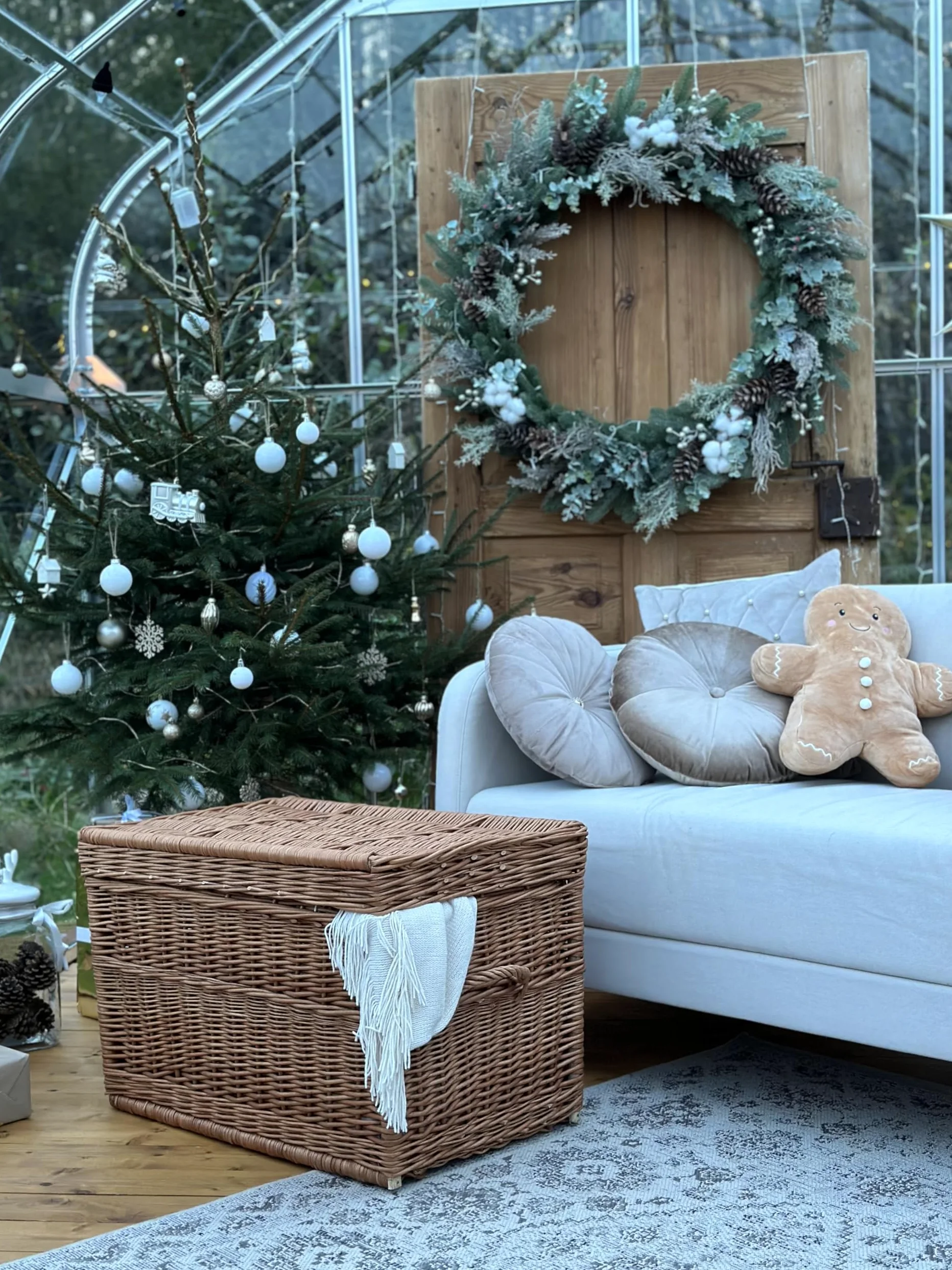 e-wicker24 - Cesta portaoggetti in vimini naturale, con due manici, stile vintage, multifunzione, con coperchio, per la camera dei bambini