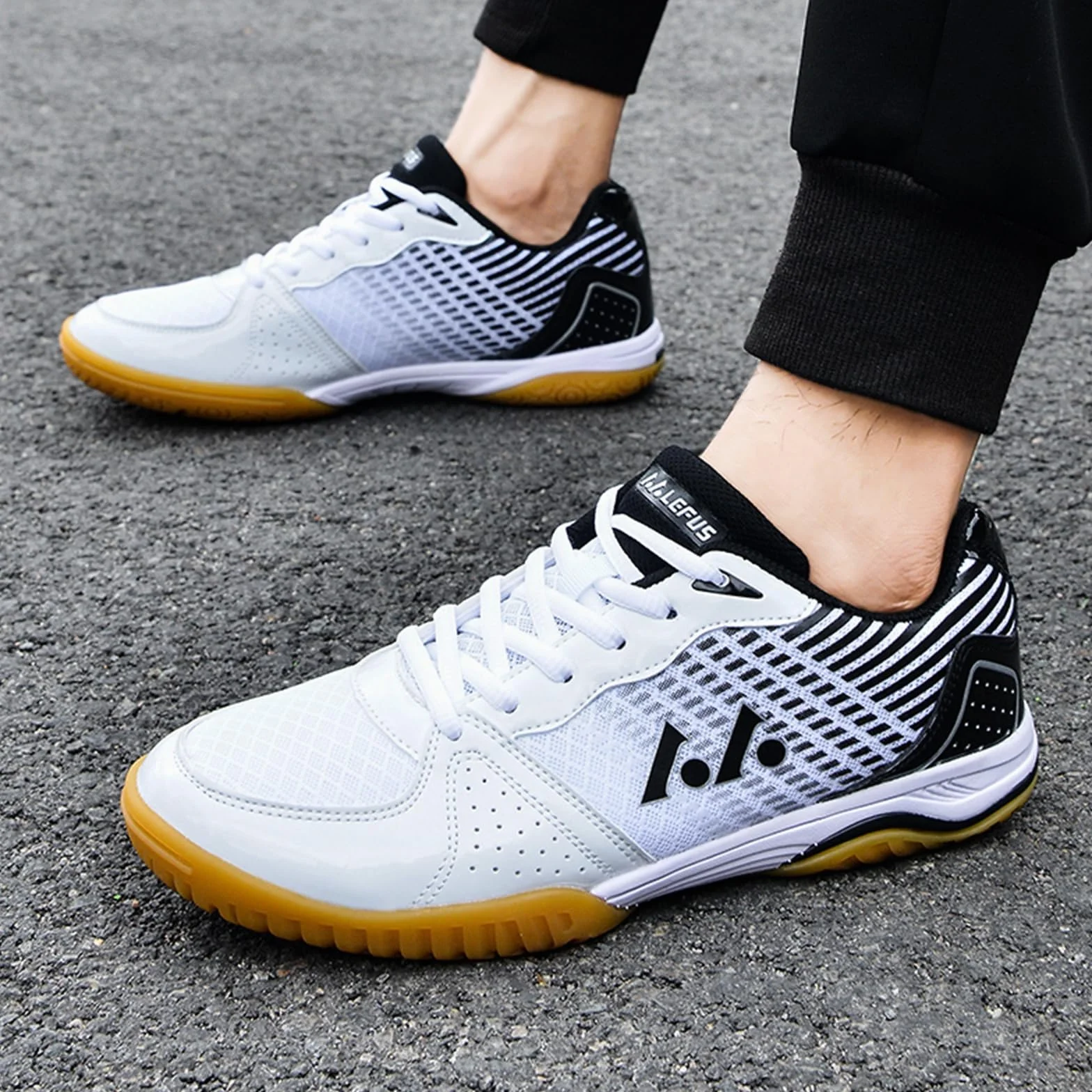 JiuQing Scarpe da ping pong da uomo traspiranti indoor fitness badminton