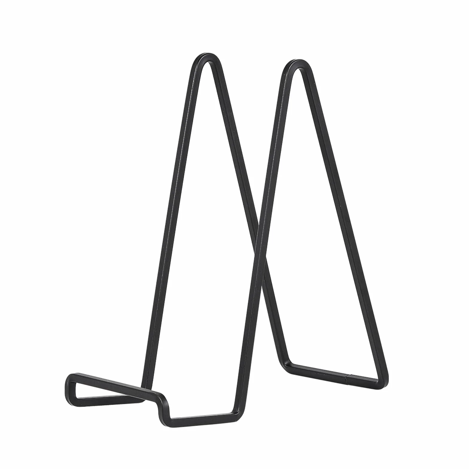 DIDUDIDU Cavalletto, supporto per piatti in Ferro, grande - supporto per piatti - Cavalletti per Tavolo - Espositori per Piatto Decorativo | Cornice Foto | Libri - Nero - 2 pezzi - 25 cm