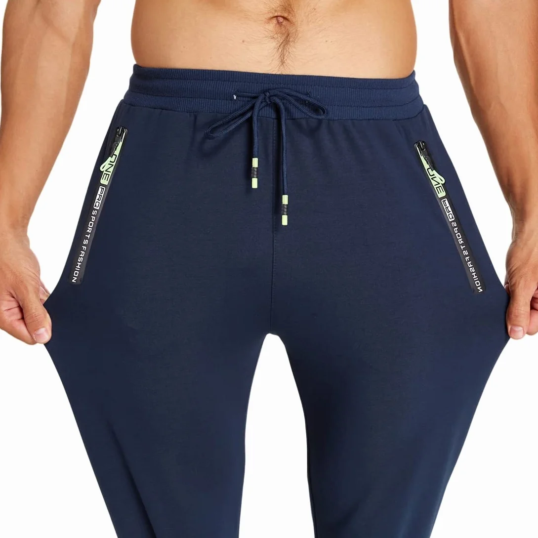 ZOXOZ Pantaloni Sportivi Uomo Cotone con Tasche Zip Elastico in Vita con Coulisse