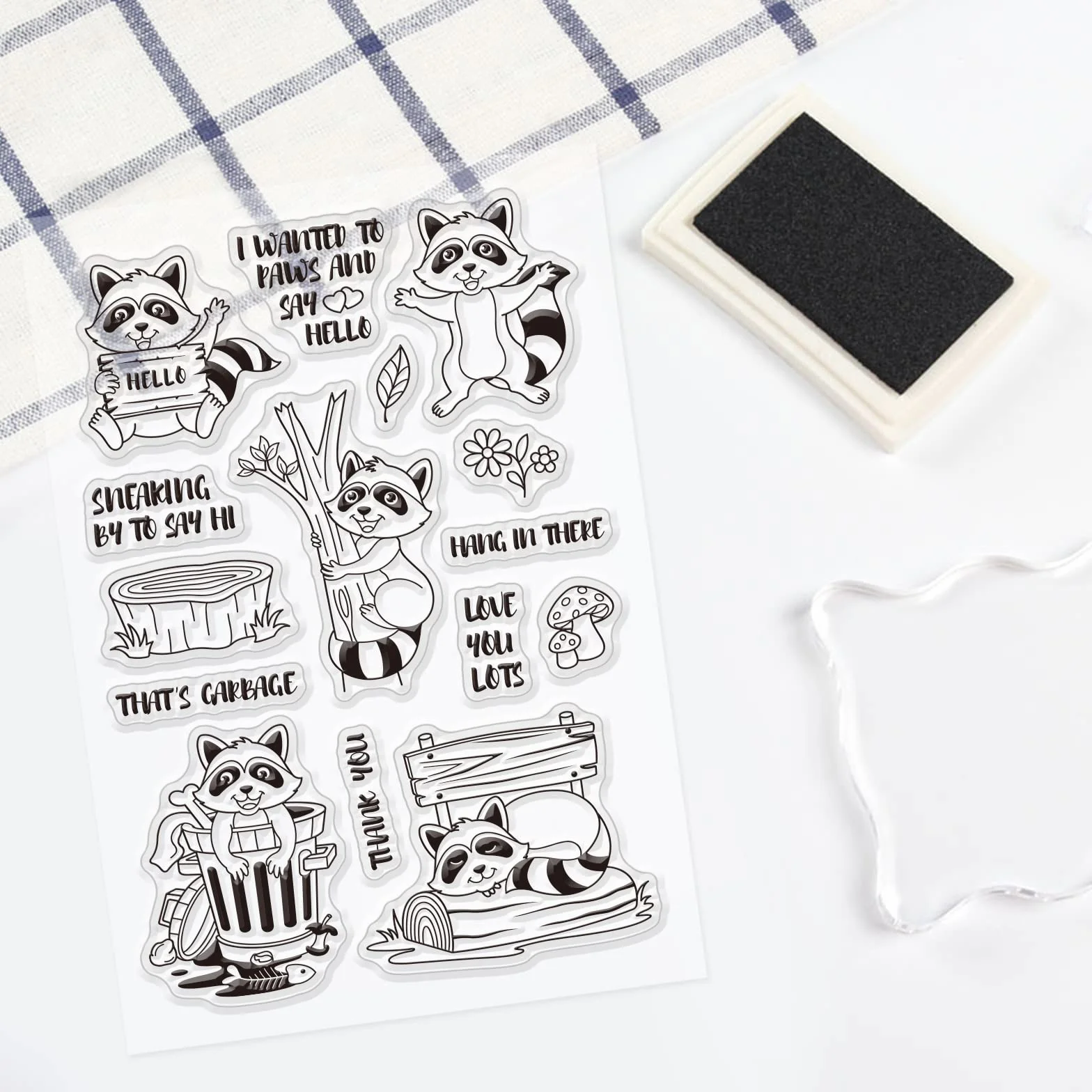 GLOBLELAND Timbro Silicone Procione Timbri Trasparenti Sigillo Procione Timbri Journaling in Silicone Trasparente per la Creazione di Biglietti e Decorazioni per Scrapbooking