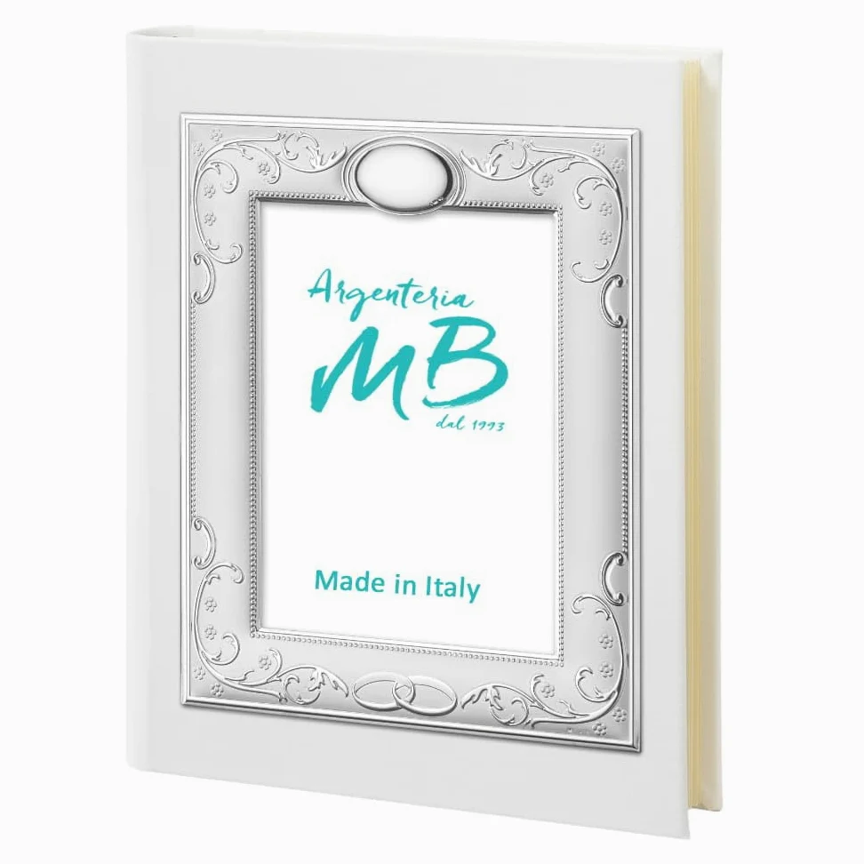 Album Fotografico per il Matrimonio o l'Anniversario di Nozze con Cornice Personalizzabile con Incisione dei Nomi o delle Iniziali dei Festeggiati