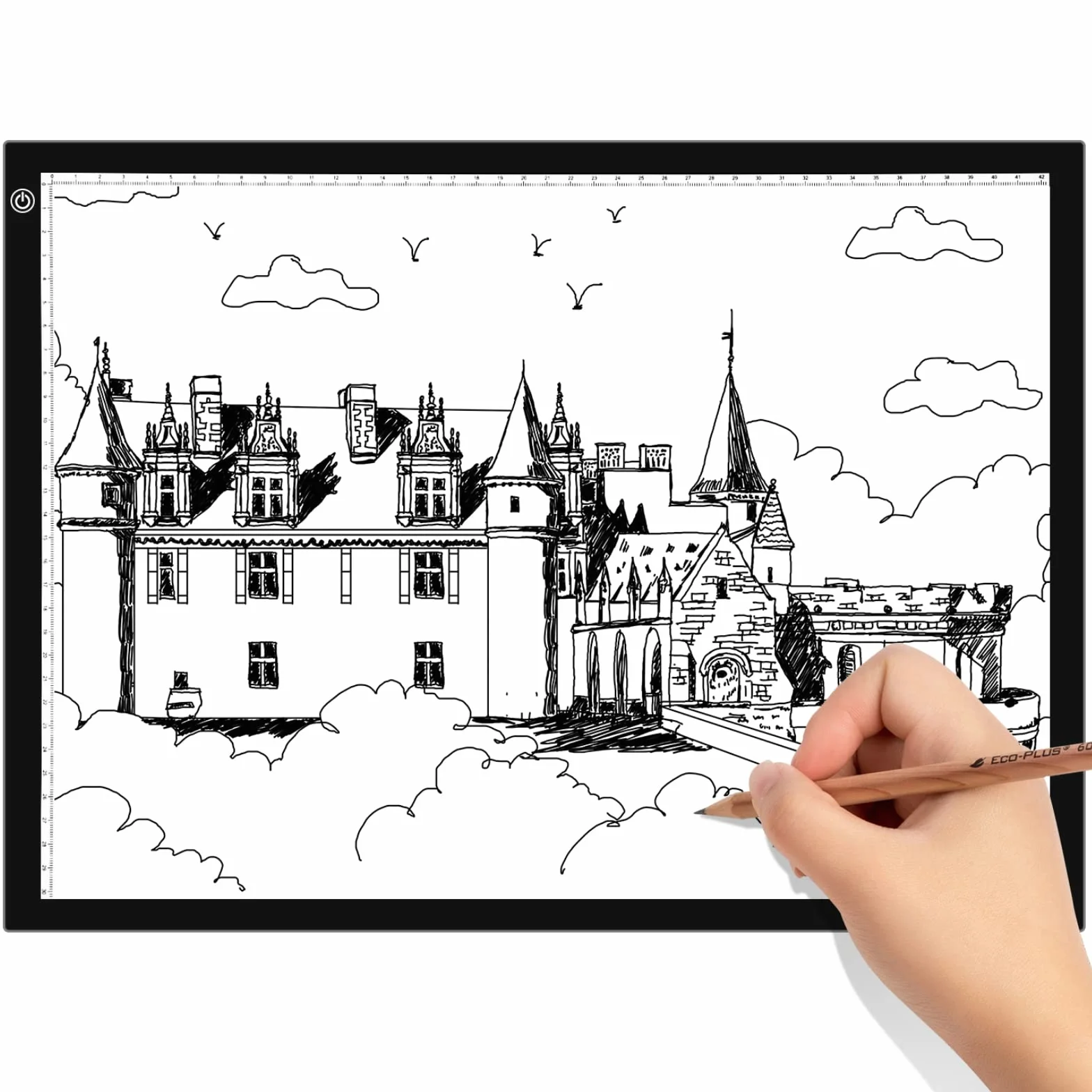 Himimi A3 LED Tavoletta Luminosa, Tavolette da Disegno, Ultrasottile con Luminosità Regolabile Tracing Light Pad per Artisti