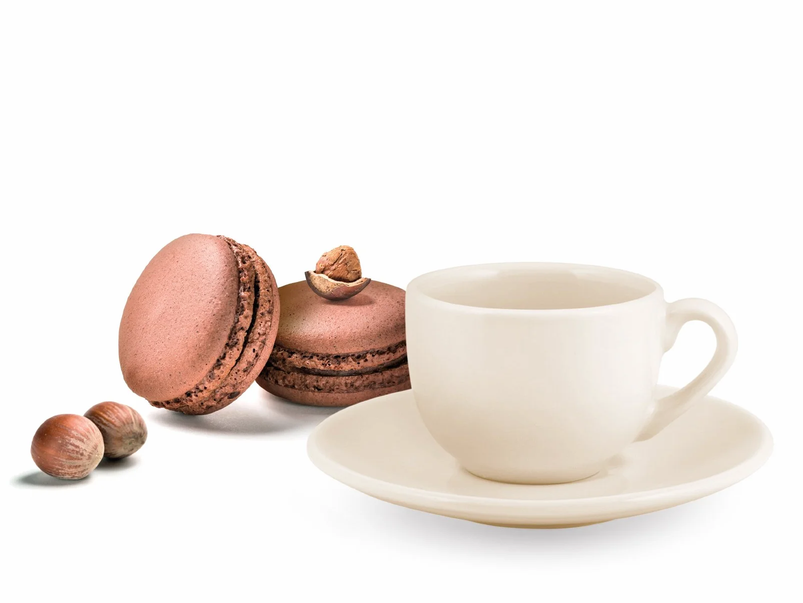 H&H 4297202 Tazze Caffe, Cromatico, Avorio, 6 Pezzi, Ceramica, 13x13x6 cm