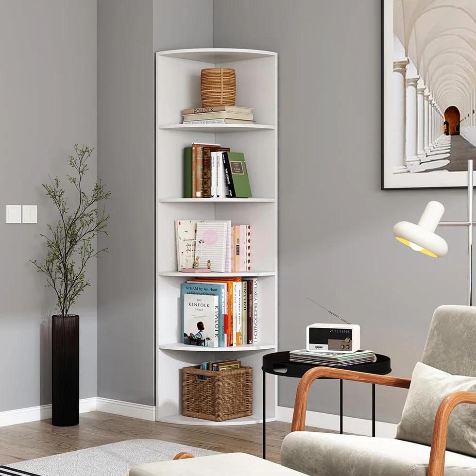 Vicco Libreria Fabienne, Bianco, 40 x 180 cm con 5 scomparti, adatto al montaggio a parete per una configurazione flessibile degli spazi