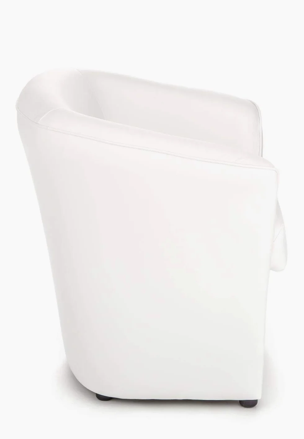 Poltrona Imbottita Valentina a pozzetto in Ecopelle per Ufficio Sala d'attesa Alta qualità Made in Italy (Bianco)