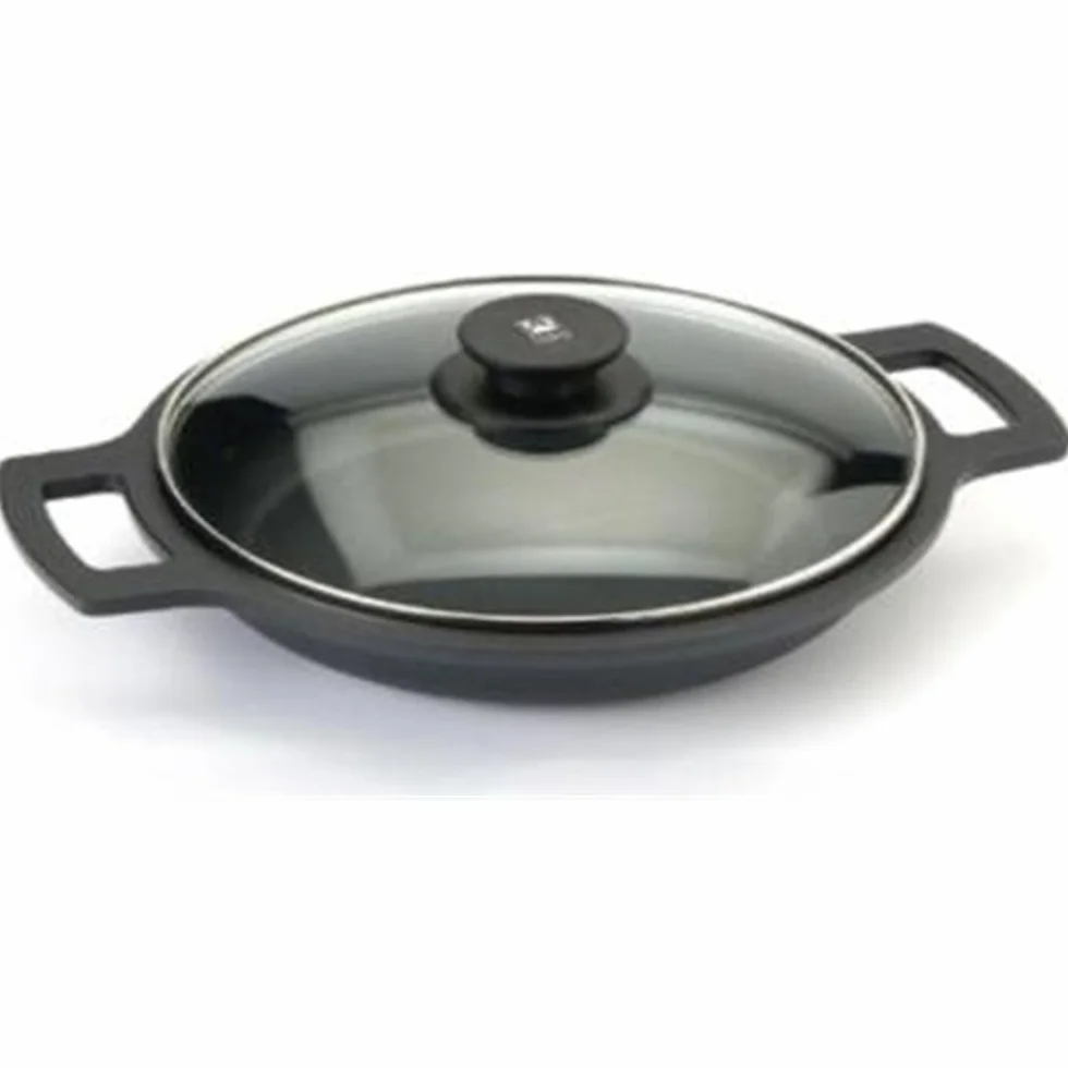 BRA Efficient | Casseruola bassa con coperchio in vetro e manici di silicone estraibili, 32 cm, Adatta a tutti i tipi di piani cottura, induzione inclusa e forno