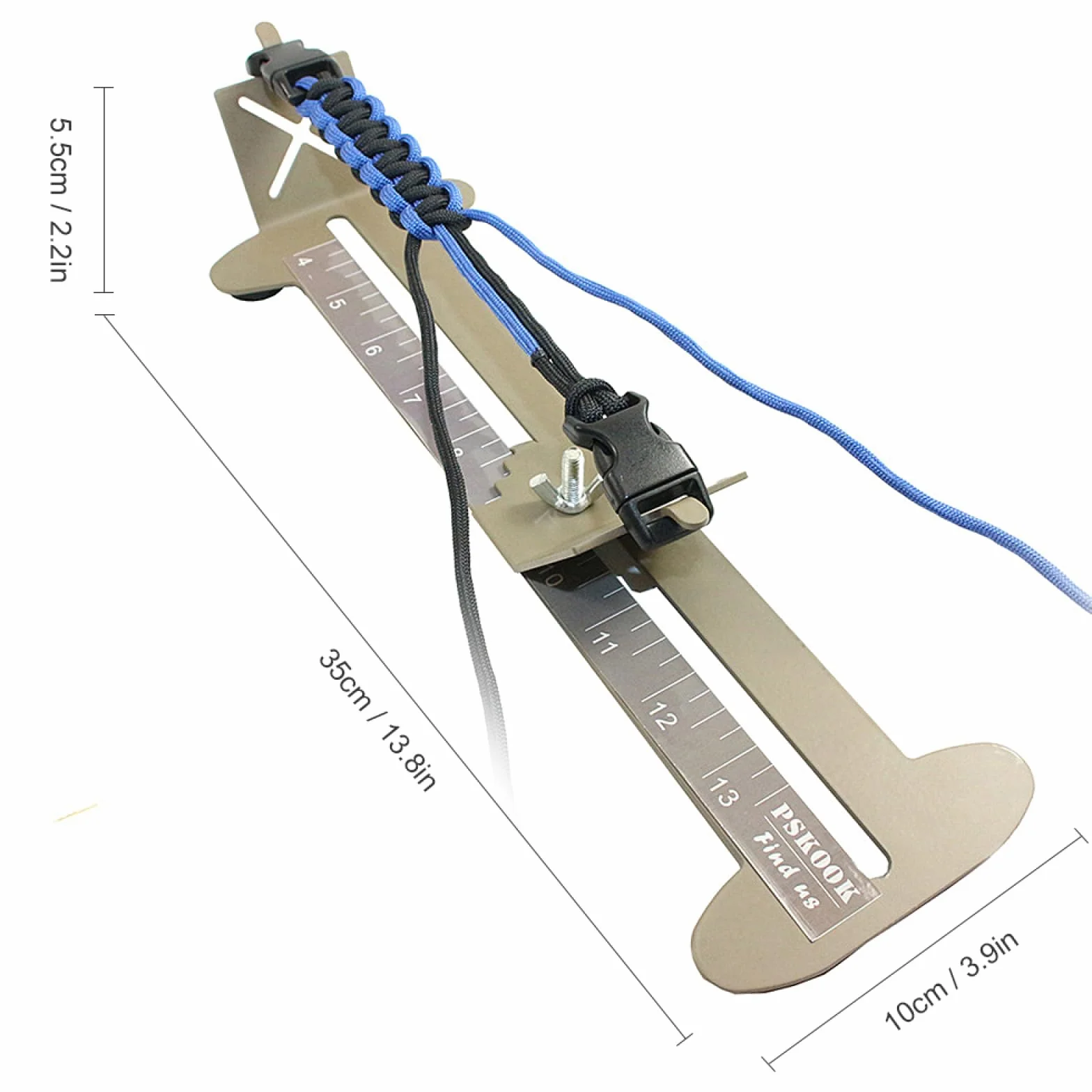 Paracord Blet Jig Kit Paracord Tool Tessitura DIY Maker 4-33 Pollici Antiscivolo Arancione