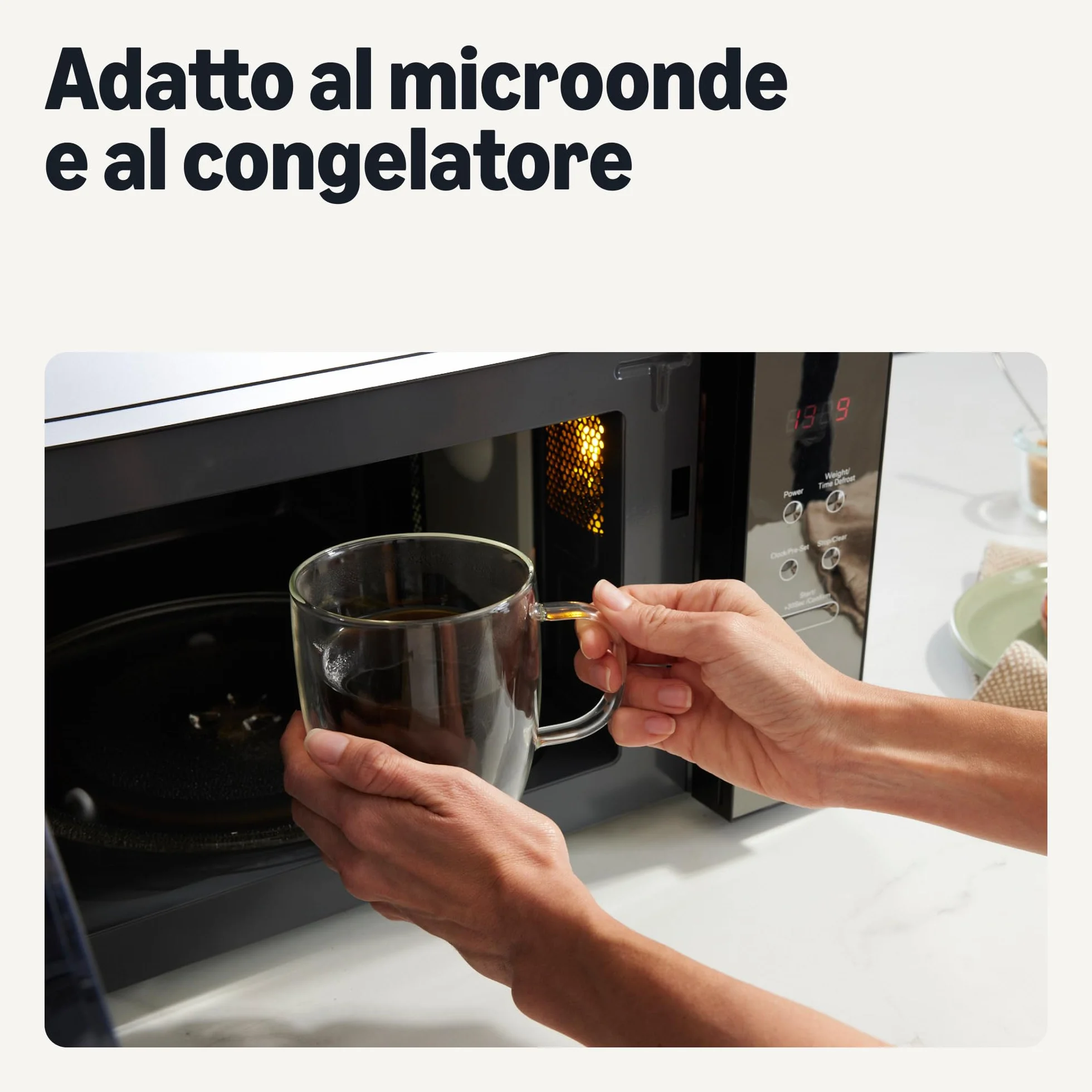 Amazon Basics Tazze Mug da Caffè in Vetro a Doppia Parete, Set di 4 Pezzi, 382ml