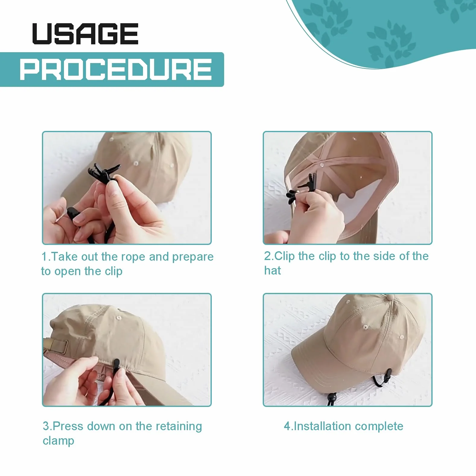6 Clip Antivento Regolabili per Cappello, Fermi Con Cordino Anti-Smarrimento per Pesca, Escursionismo, Campeggio, Viaggi (Nero, Rosa, Beige, Blu, Caffè)