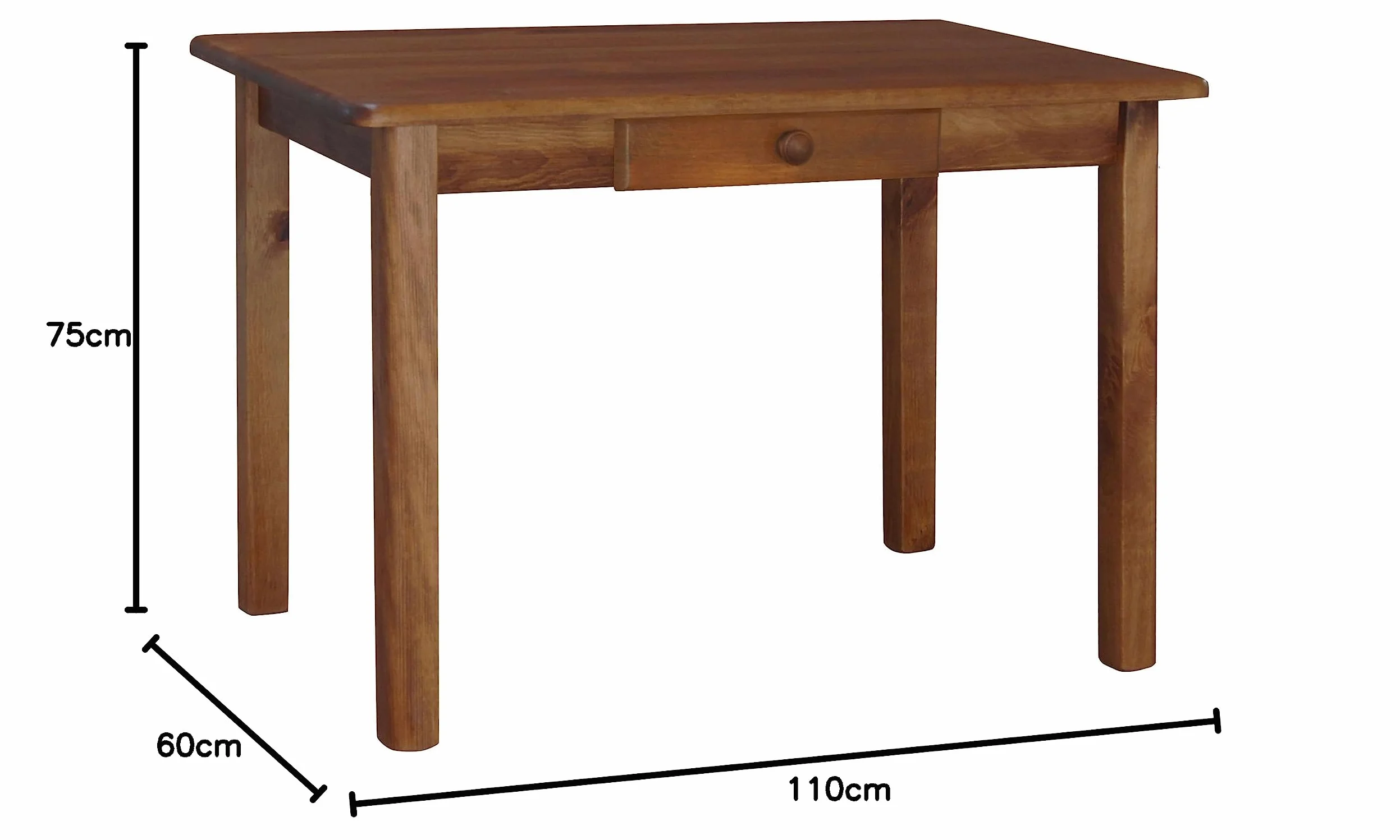 k koma tavolo da pranzo con cassetto, in rovere massiccio, per ristorante (120 x 70 cm)