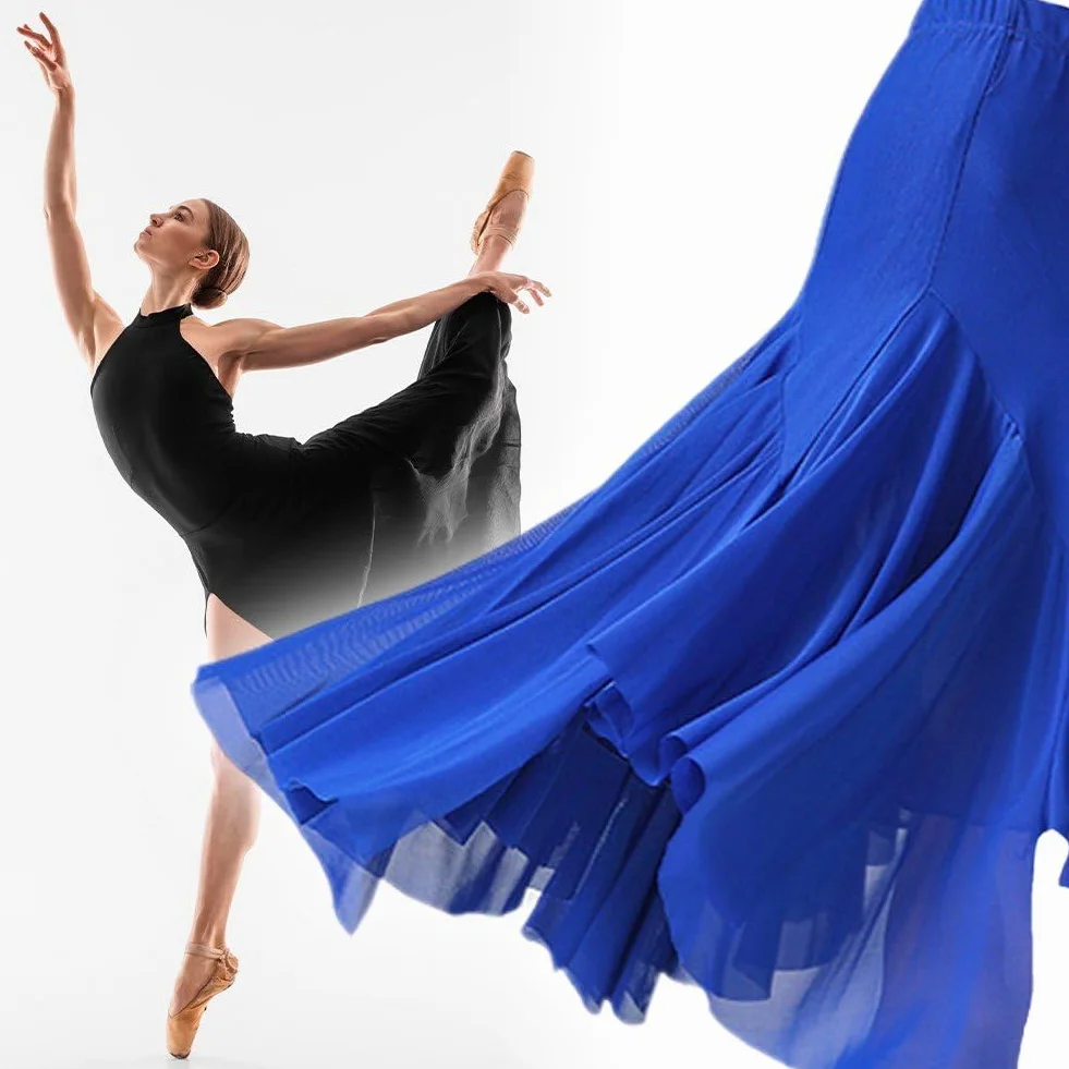 Gonna Flamenco Lunga Ballo Latino Morbida Elegante Danza Ventre Valzer