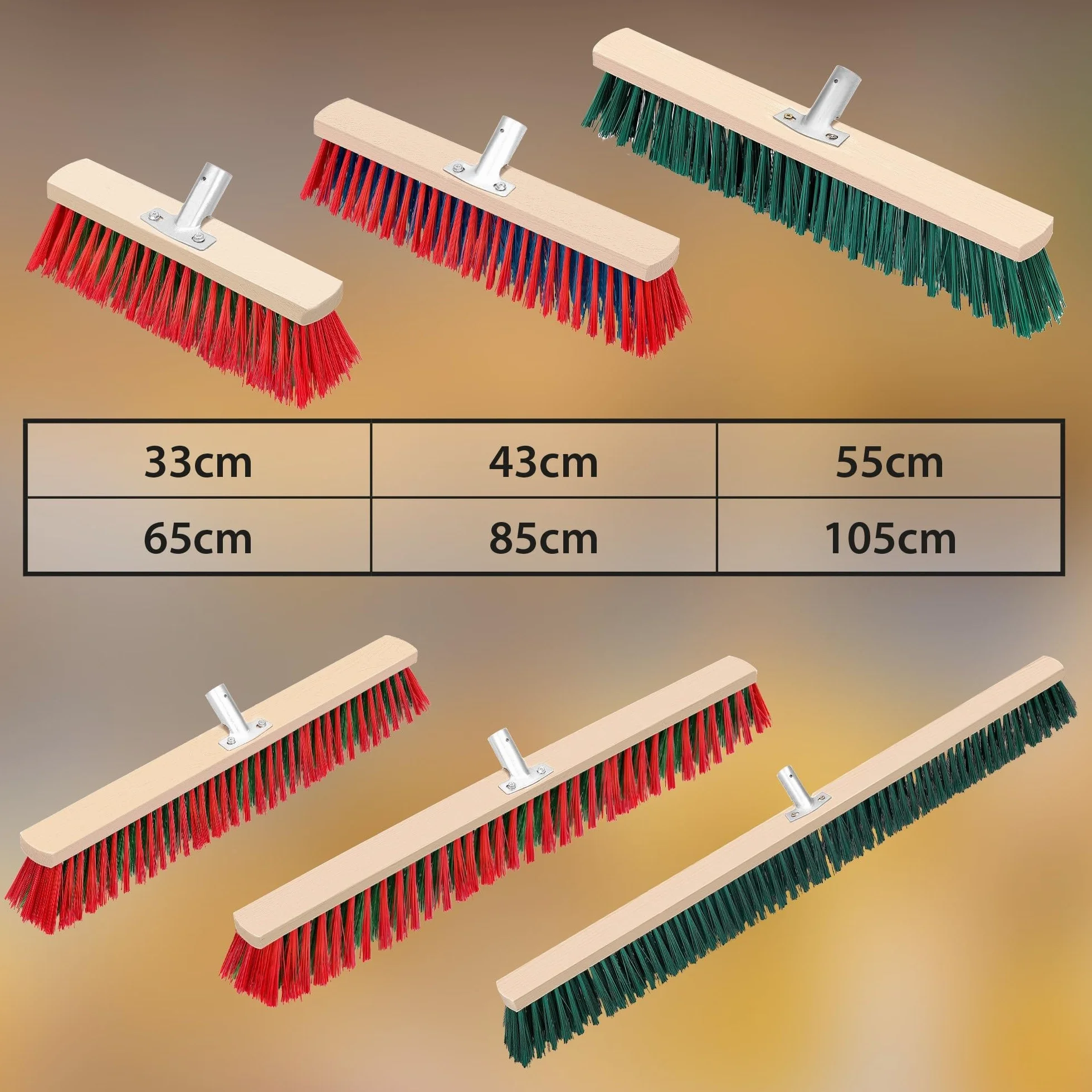 KOTARBAU Scopa da Esterno Spazzolone per Pavimenti 33 cm Industriale Legno PVC