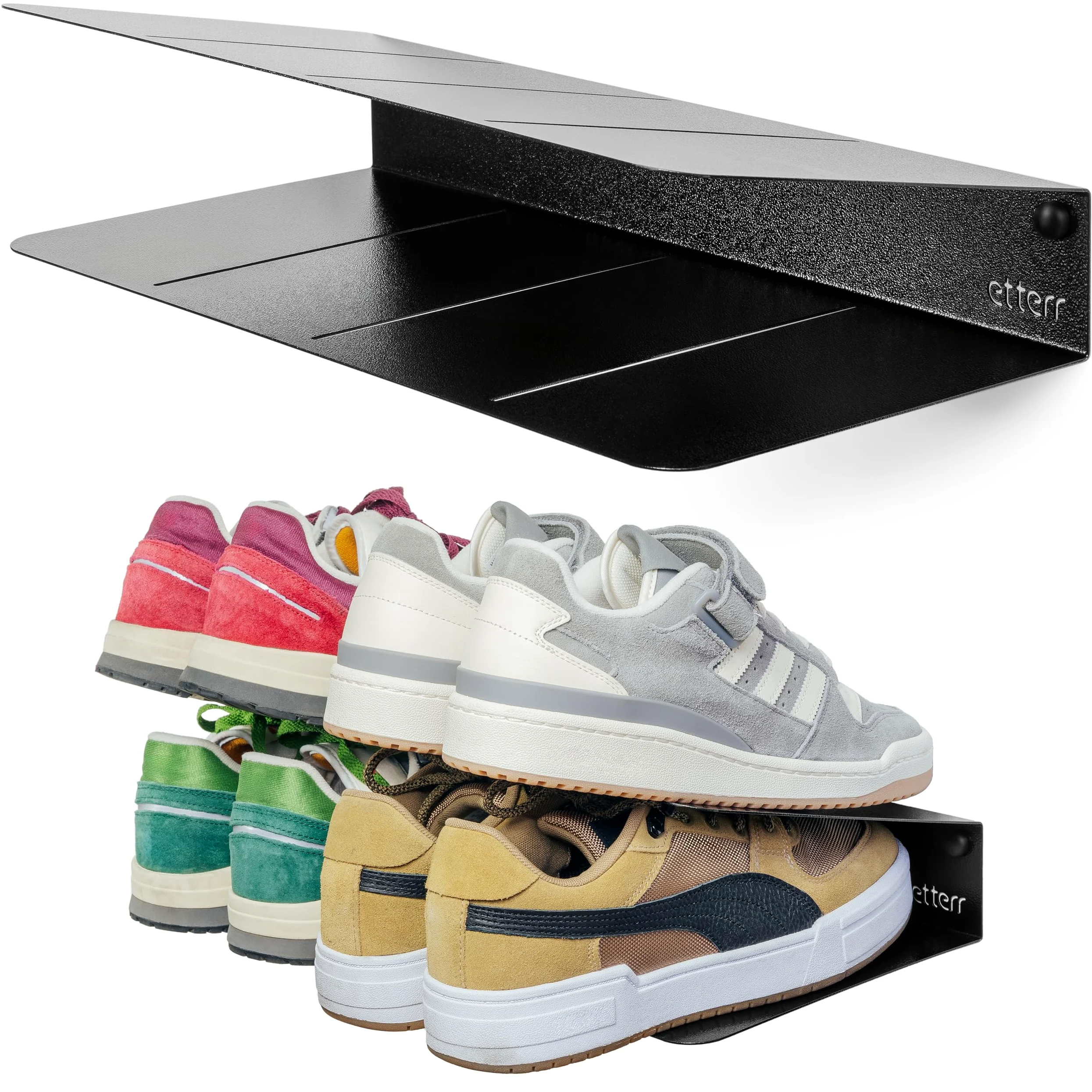 Scarpiera ingresso ingresso, organizer per scarpe, mobile scarpiera da parete interna ed esterna, armadio/guardaroba, porta scarpe. (Nero X 2, 40 X 20 X 10 CM.)