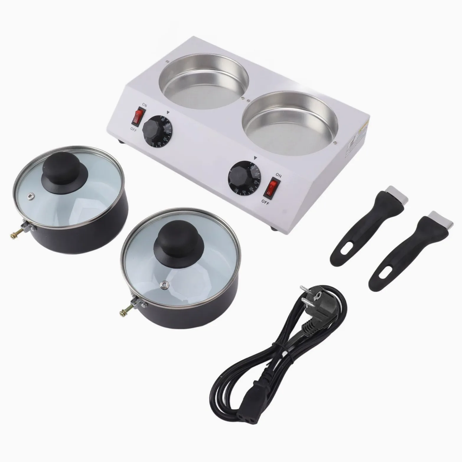 Wakects Macchina elettrica per fusione di cioccolato fusione in alluminio alimentare fusore cioccolato 2 serbatoi Elettrico Tempering Pot (EUspina 220 V)