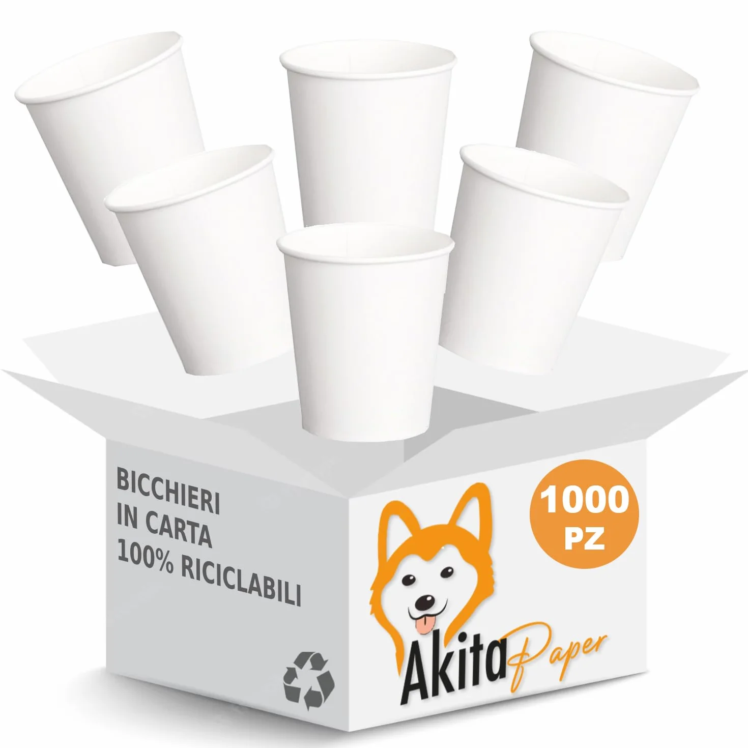 Bicchieri Monouso in Carta Bianchi 200 ml 1000 pz Compostabili Biodegradabili per Bevande Calde