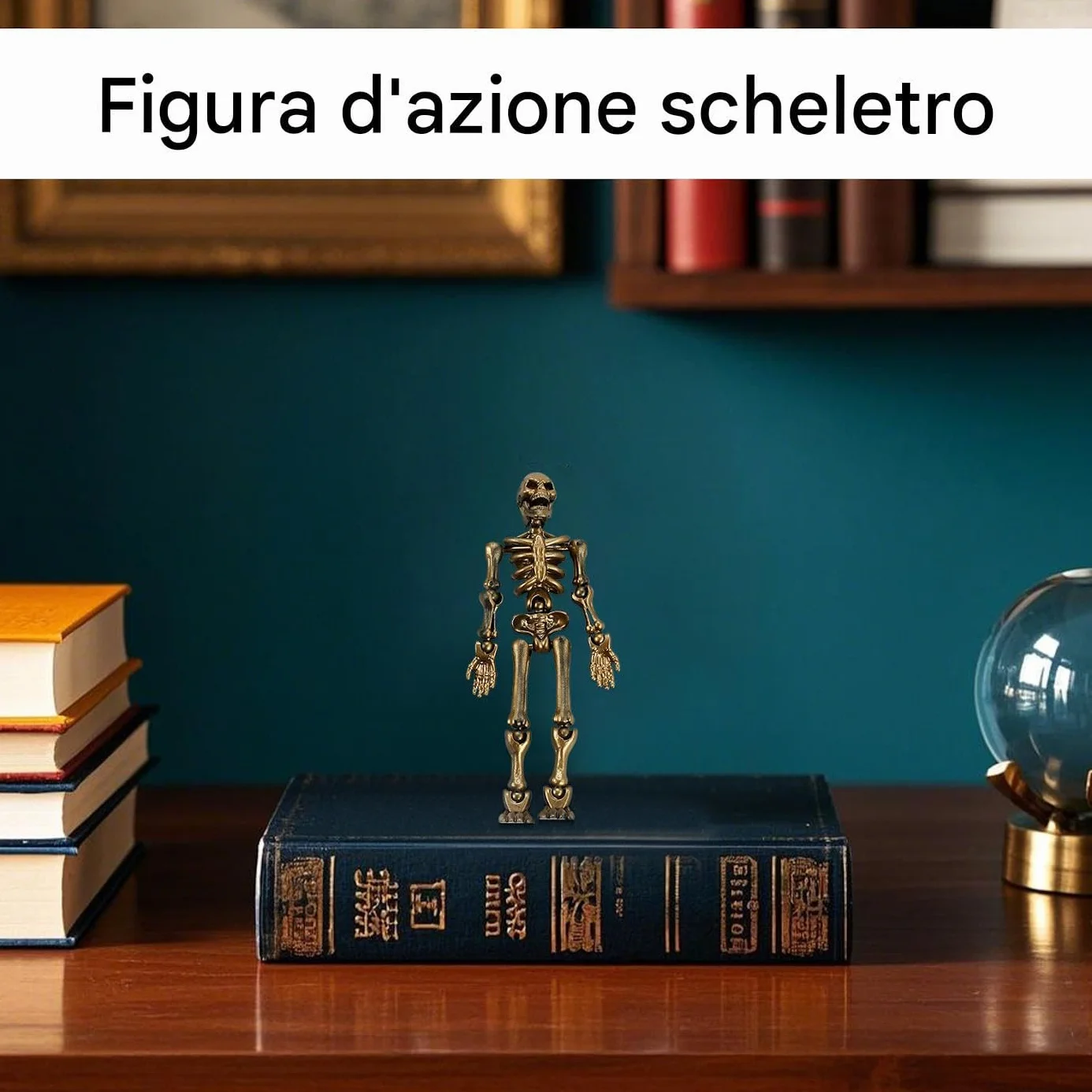Skeleton Action Figure, Movable Joints Full Body Assembly Model, Flexible Poses, Ideal for Desk and Bookshelf Display, Halloween Decor and Craft Decoration