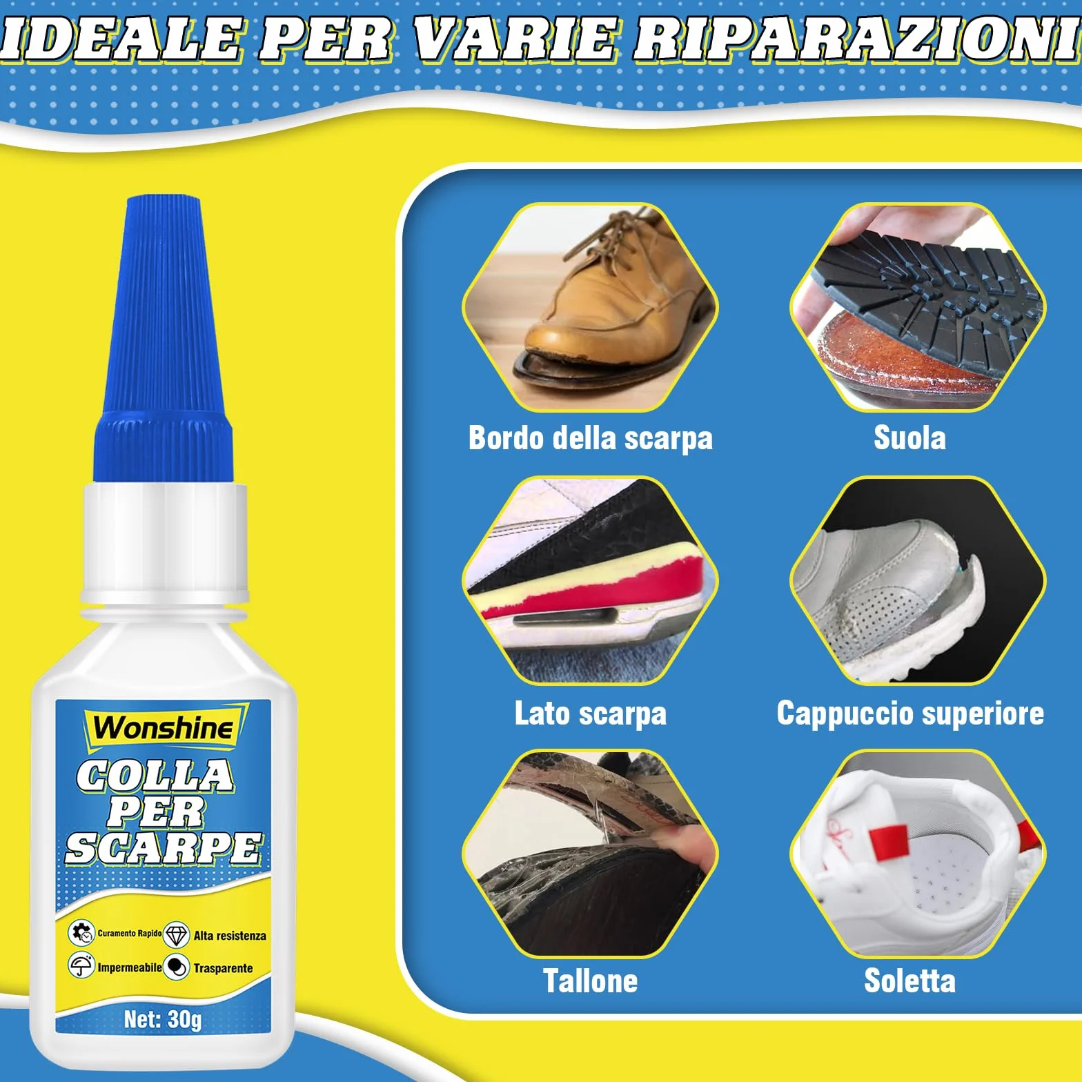 30 g Colla Antiessiccazione per Scarpe, Ginnastica, Pelle, Stivali, Sandali