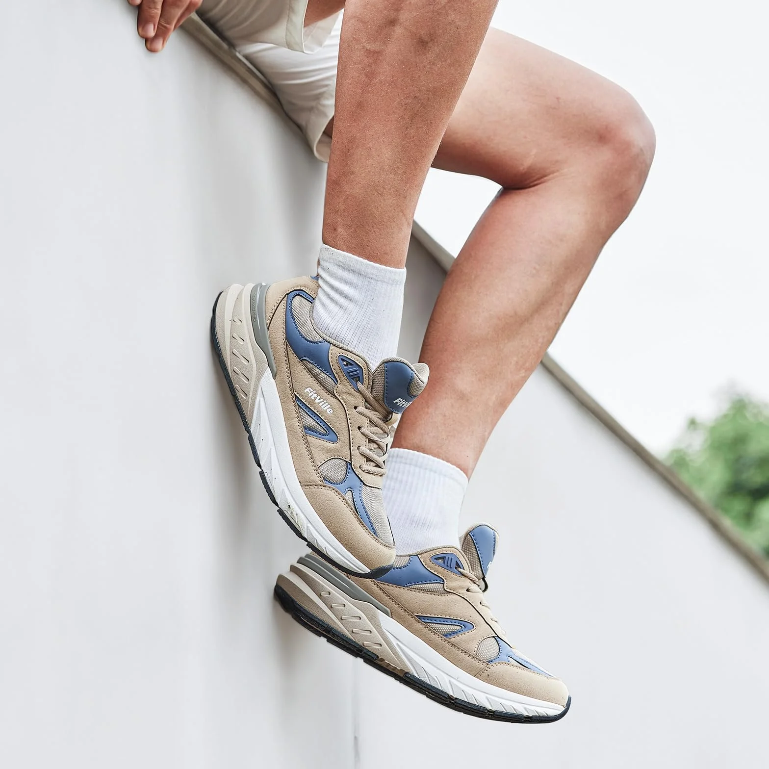 FitVille Extra Large Scarpe Sportive Uomo Sneakers Running Piedi Larghi Antiscivolo Traspiranti Jogging Camminare