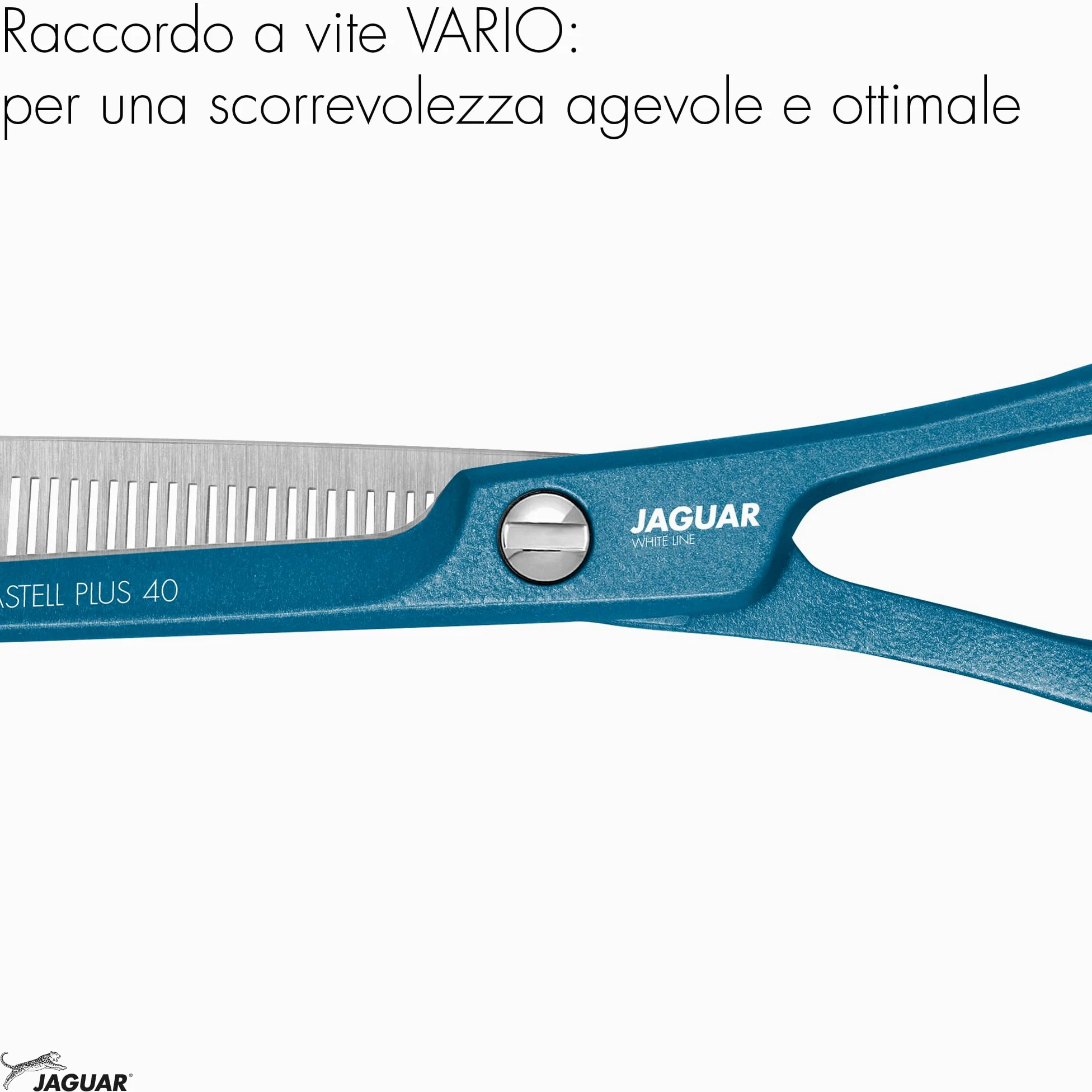 JAGUAR Forbici da modellatura PASTELL PLUS Atlantic Classic 40 5,5" | Forbici da texturizzazione con 40 denti sfolti a taglio prismatico | Rivestimento metallico antiallergico | Prodotto in Germania