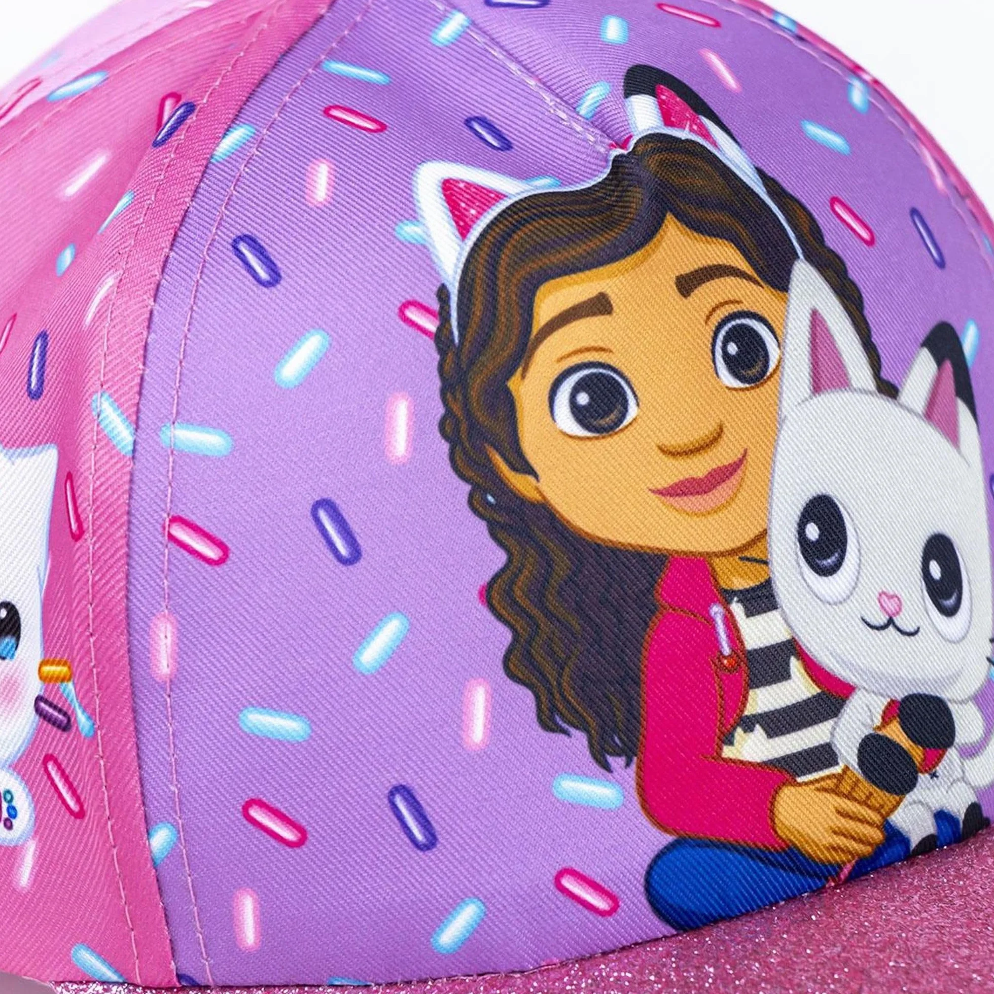 Cappellino per bambini Gabby's Dollhouse visiera rosa viola 53 cm poliestere