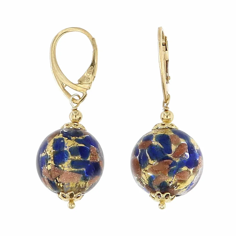 Venetiaurum Orecchini Donna Perle rotonde 14mm Vetro Murano Argento 925 Made in Italy