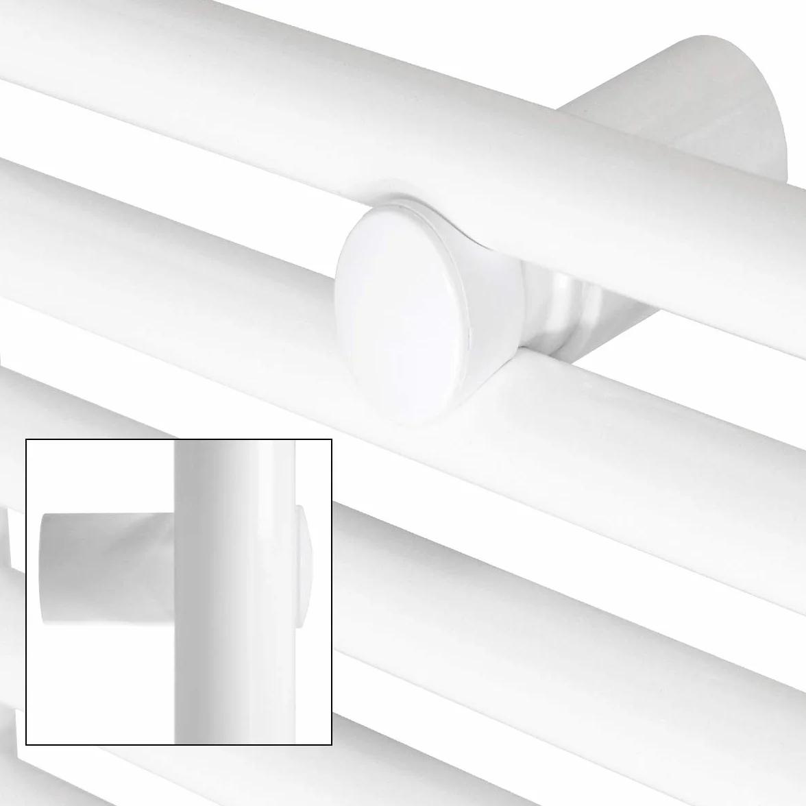 ECD Germany Radiatore Scaldasalviette Elettrico 900W Termoarredo da Bagno Moderno in Acciaio Bianco - 300 x 1400 mm - Bianco - Dritto con Attacco Laterale - Scaldasalviette 300x1400 mm 900W
