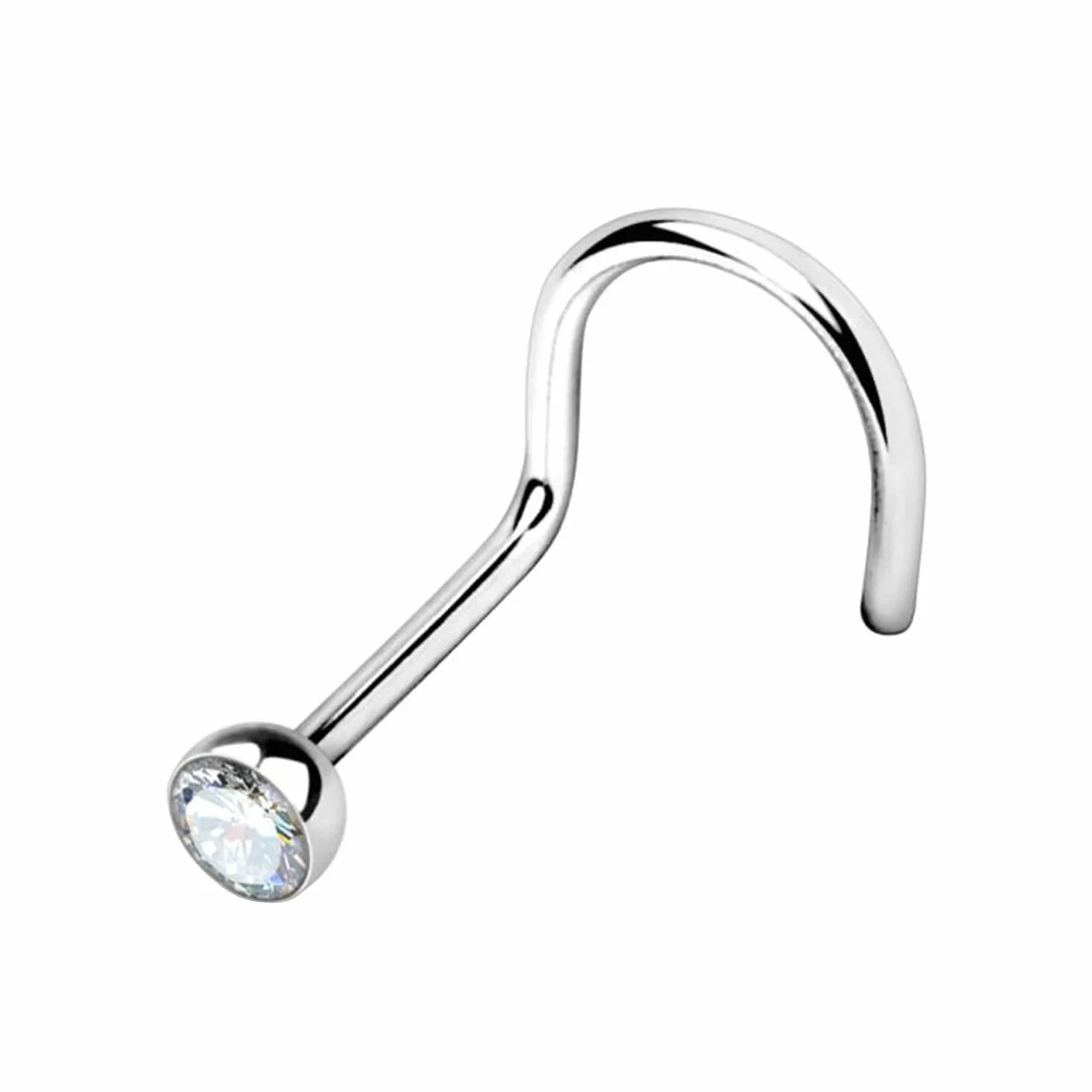 WARRIOR Piercing al Naso Nose Stud Chiodino Naso Curvato Acciaio Chirurgico 316L 22G (0.8mm) 6.5mm x 2.5mm