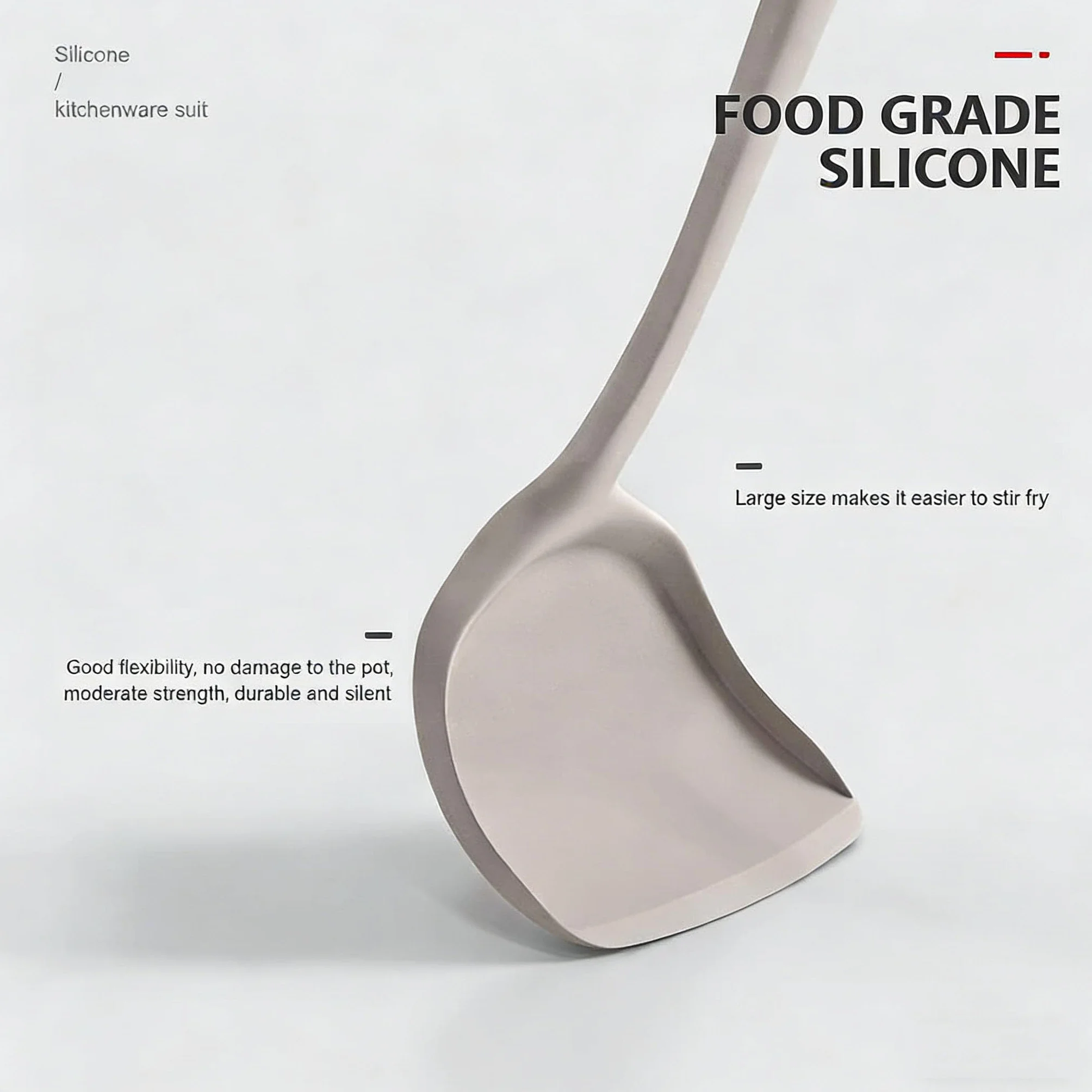Set di 15 utensili da cucina in silicone con manici in acciaio inossidabile, resistenti al calore e antiaderenti, con portautensili, lavabili in lavastoviglie, Cachi(senza BPA)