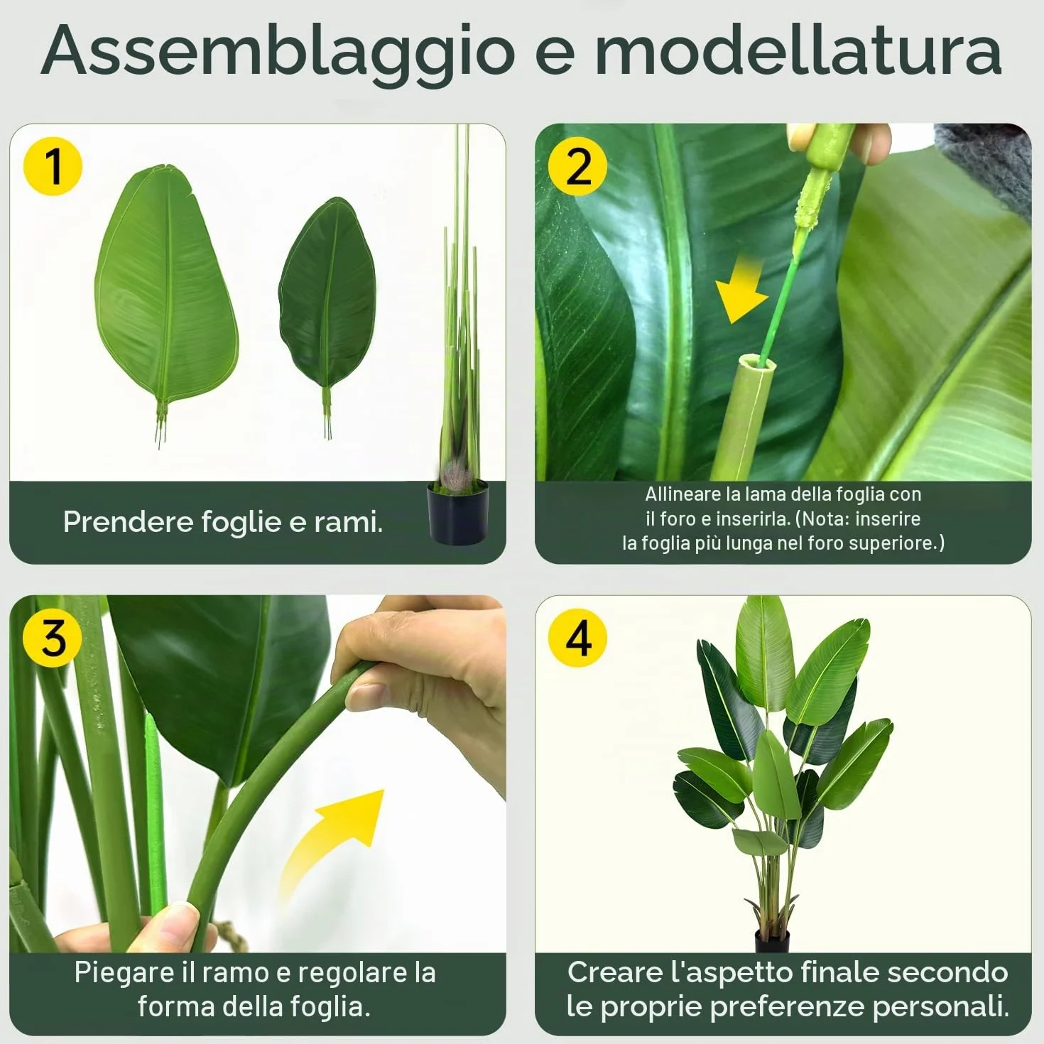 Pianta Artificiale Uccello del Paradiso 160 cm, Palma Tropicale Artificiale con 10 Foglie, Piante Artificiali in Vaso per Decorazione Interni Esterni, Soggiorno, Ufficio, Giardino, Regalo