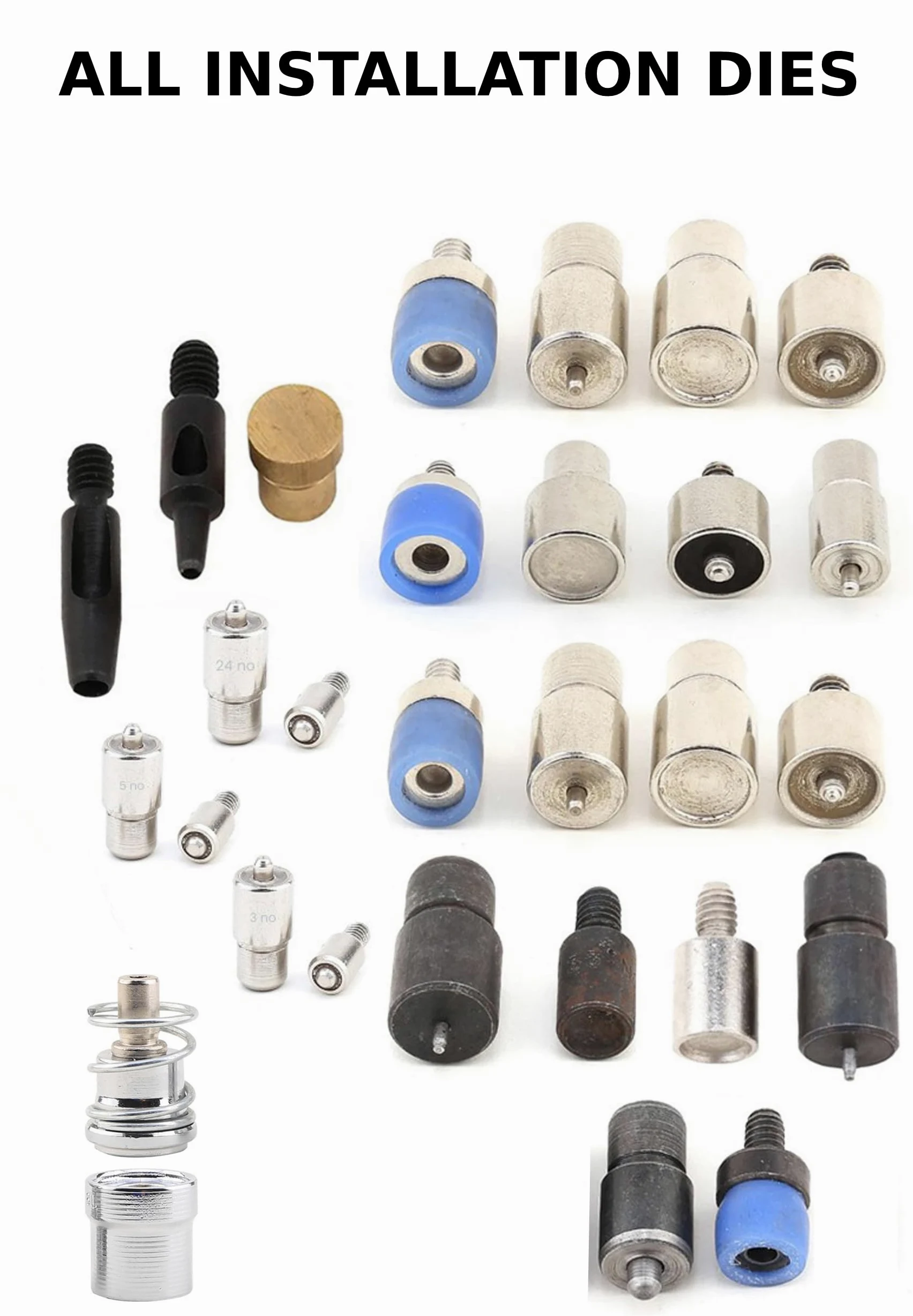 Pressa manuale per installare rivetti, occhielli, occhielli, bottoni a pressione e bottoni in tessuto
