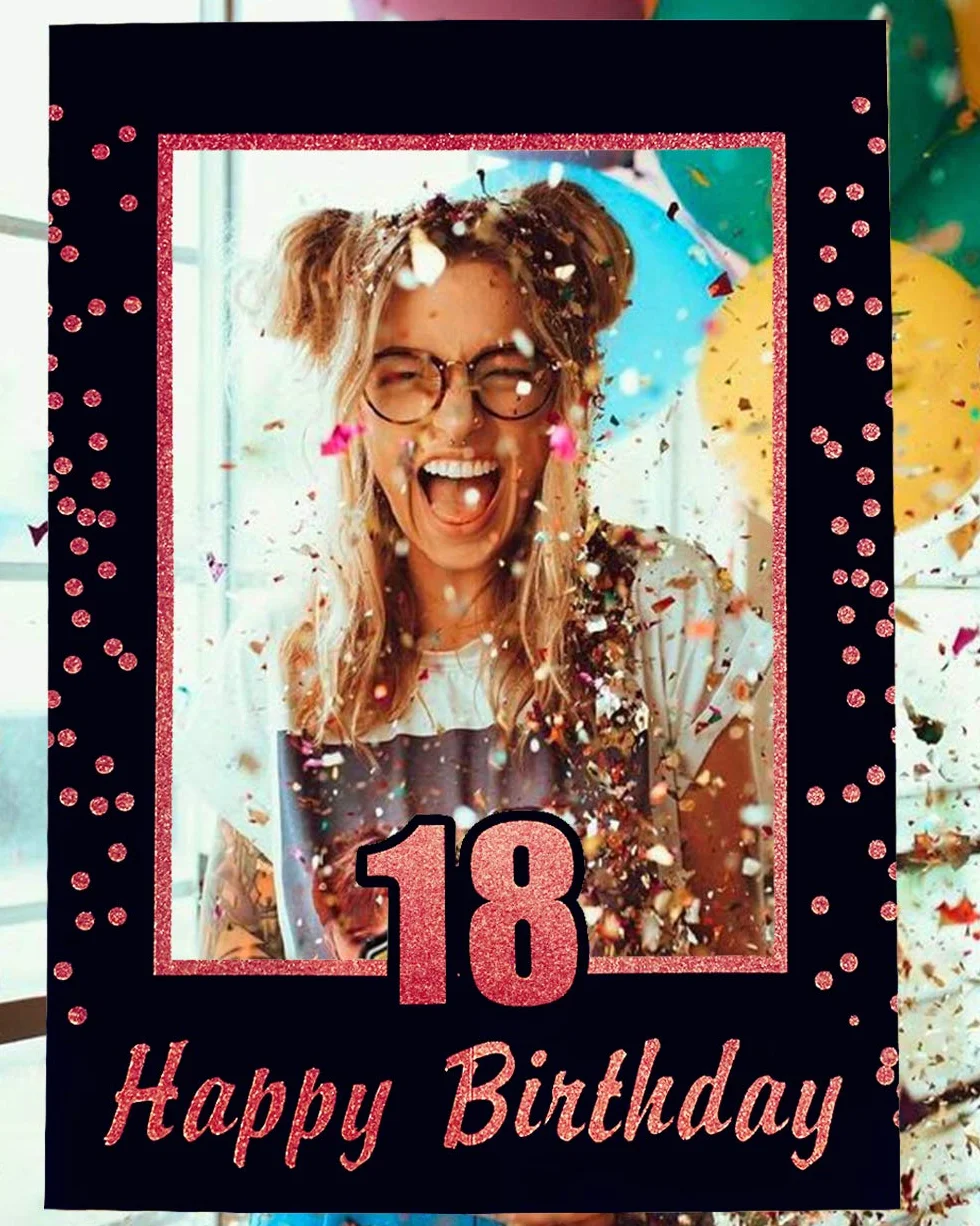 Jevenis rose gold 18th birthday party photomaton puntelli cornice per foto del 18 ° compleanno cornice per foto di compleanno