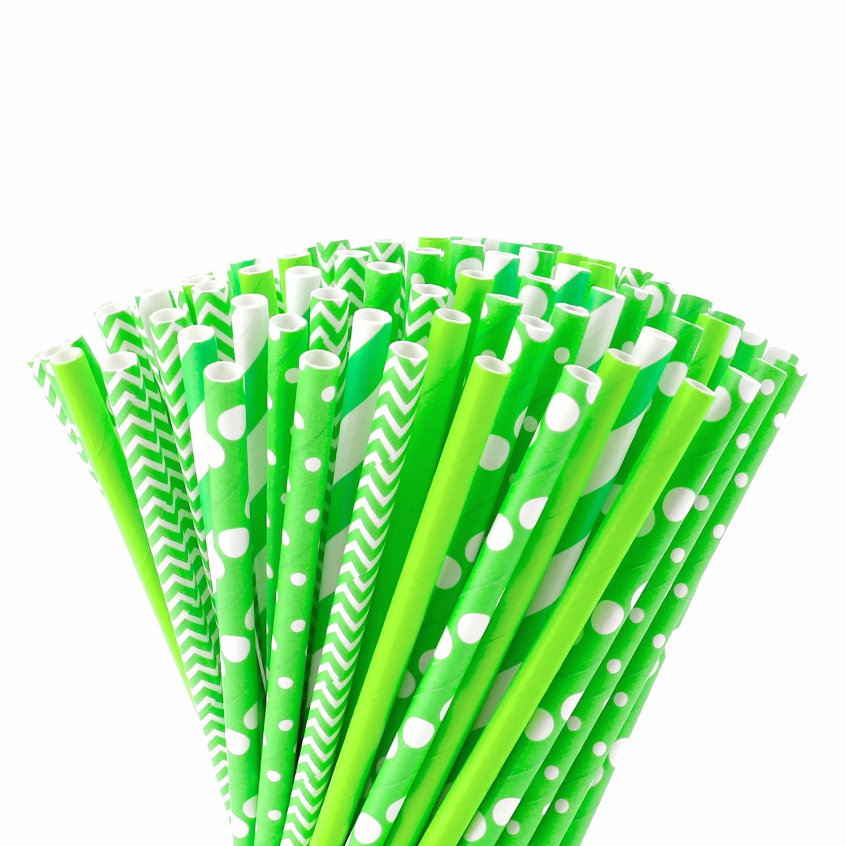 Cannucce di Carta,100 Pezzi Biodegradabili Paglie,di Carta Cannucce Usa e Getta per Compleanno,Feste,Celebrazioni, Matrimoni (San Patrizio)