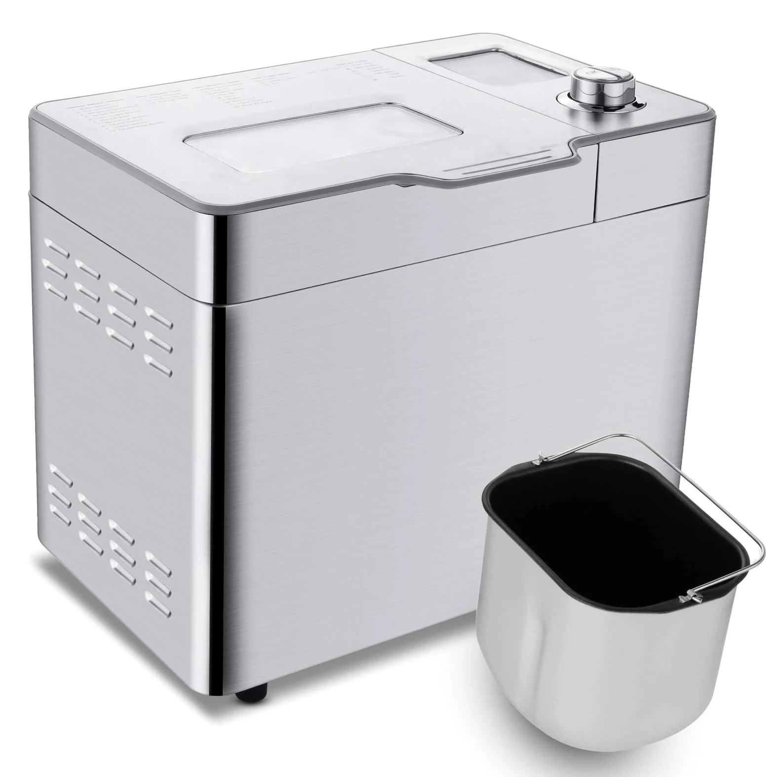Macchina per il pane 550W con 25 programmi, Macchina per il pane in acciaio inox automatica con funzione di temporizzazione di 13 ore, Capacità è 500g-750g-900g