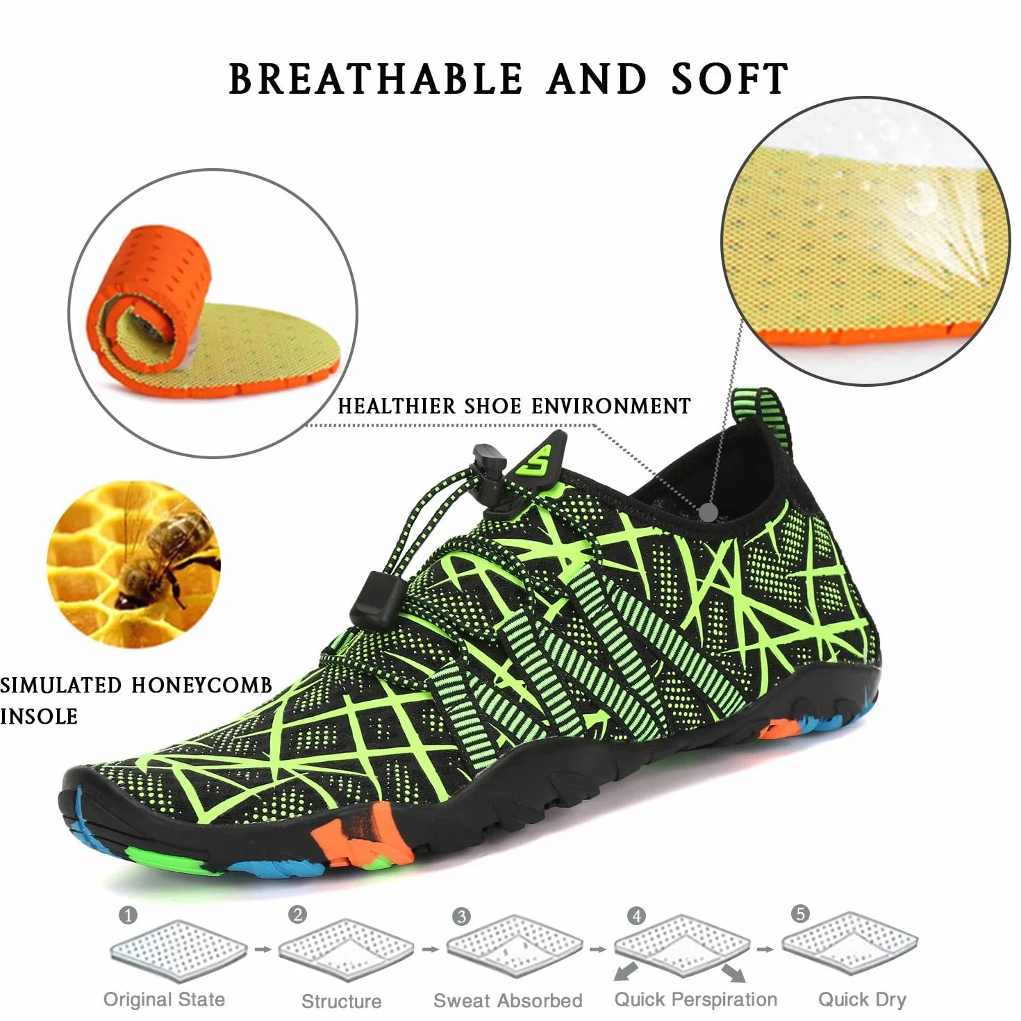 SAGUARO Scarpe da Scoglio Antiscivolo Asciugatura Rapida Uomo Donna Mare Spiaggia Surf Gr.35-48 EU