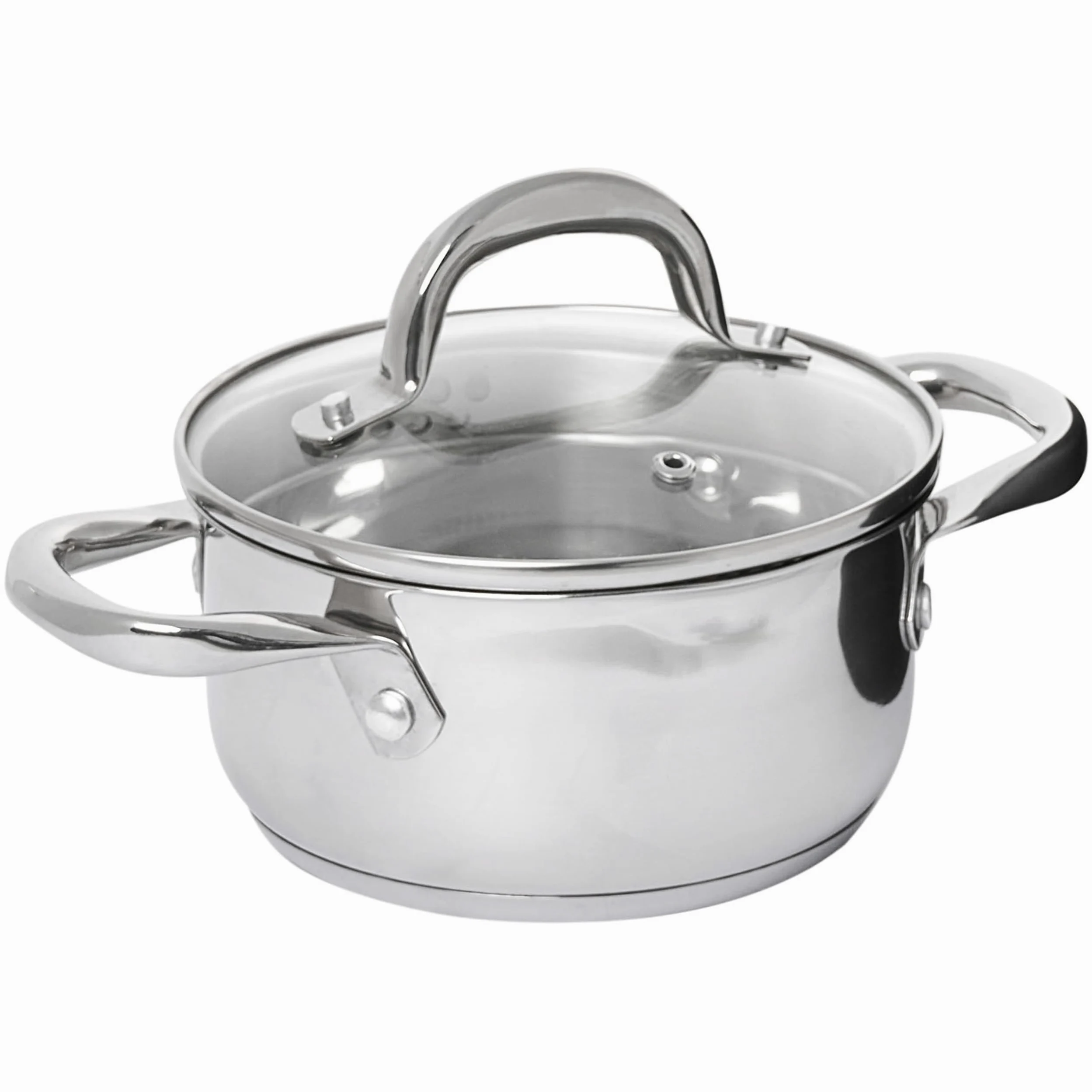 Set di pentole e padelle da 7 pezzi 3 pentole e 1 padella in acciaio inossidabile con coperchi argento