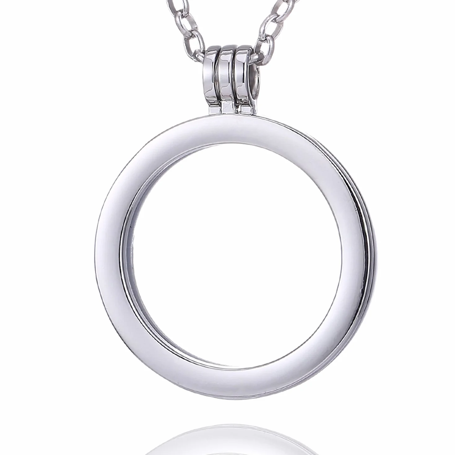 Morella Collana da donna acciaio inox 70 cm ciondolo monete 33 mm
