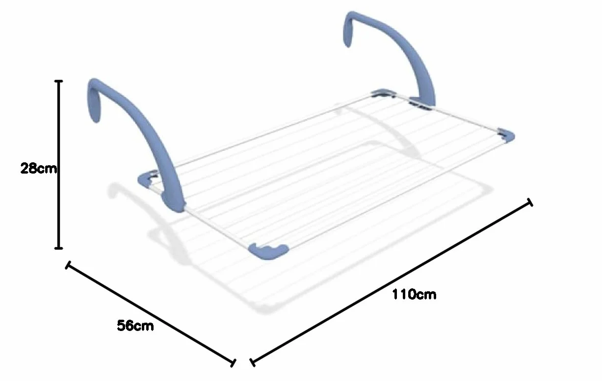Gimi Brezza 100 Stendibiancheria da Balcone 10 m Acciaio Resina Bianco 110x56x28 cm
