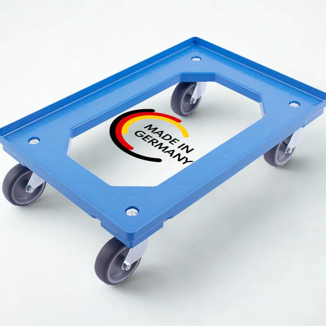 Carrello trasportabile 300 kg 4 ruote girevoli Made in Germany TÜV blu