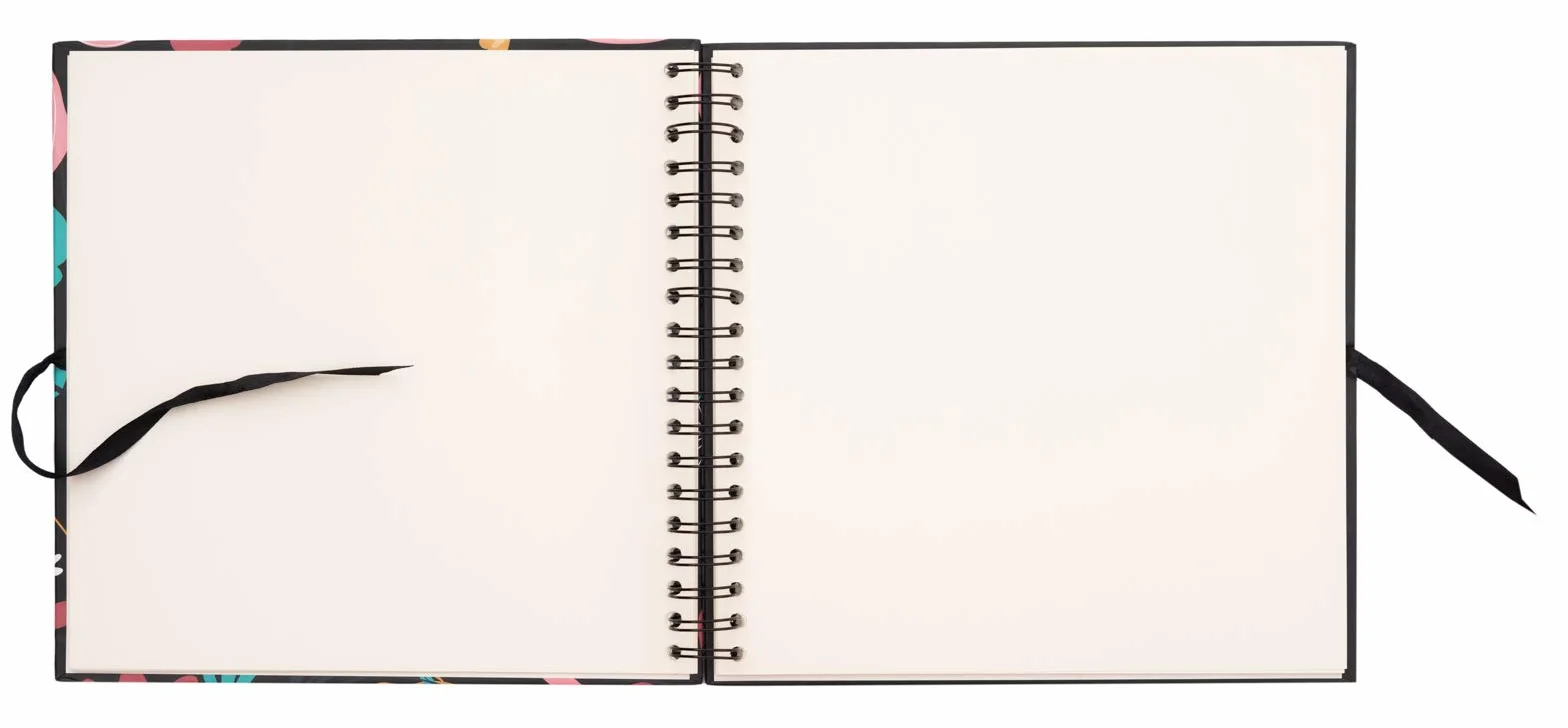 Grupo Erik Album Fotografico Scrapbook Blummen - Album Fotografico Personalizzabile 26x26 cm Spirale, 40 Pagine Bianche per Incollare e Scrivere, con Copertina Rigida