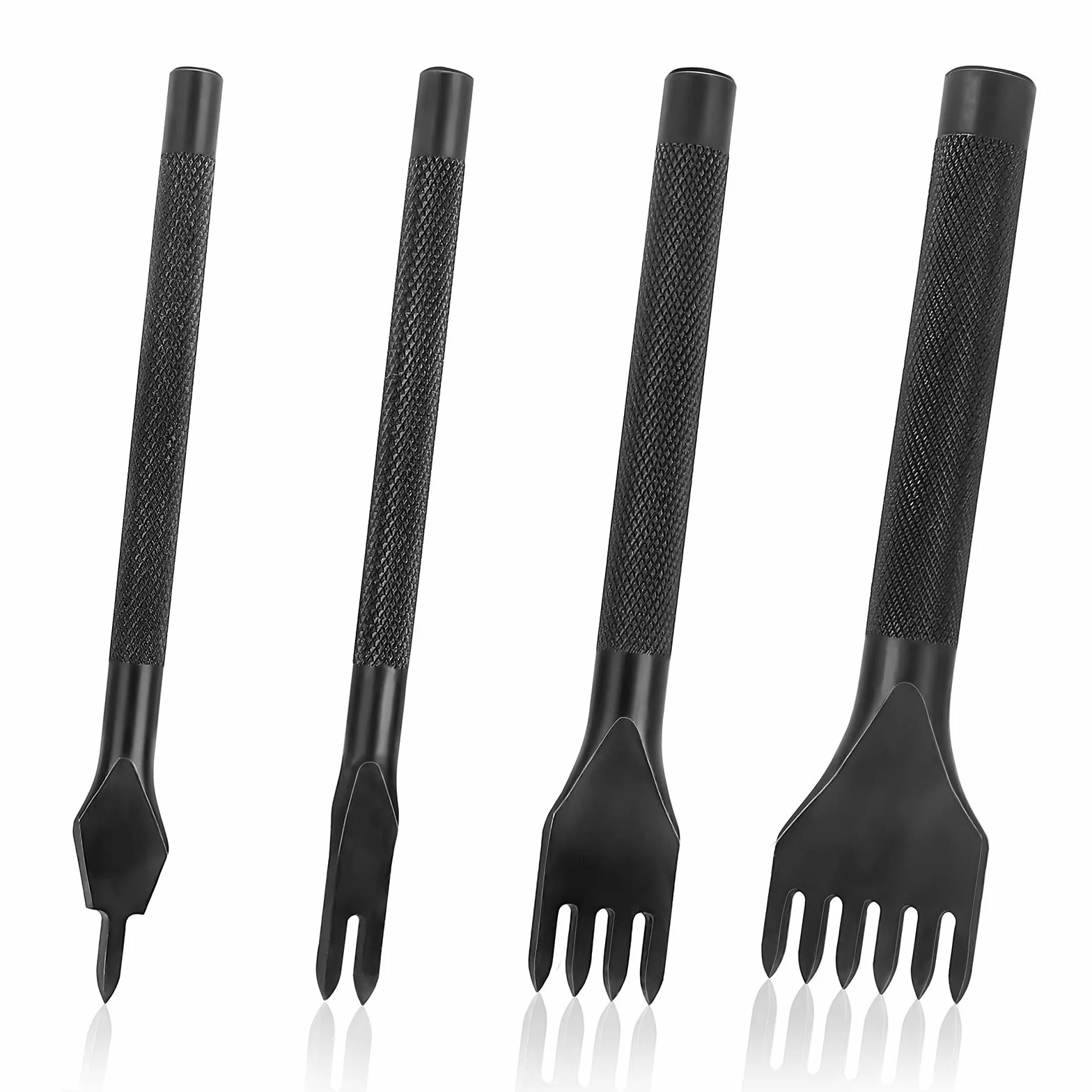Set di Strumenti Punzonatura in Pelle 4mm 1/2/4/6 Dente DIY Mestiere di Cuoio Perforatrice Artigianali Scalpello Stitching Hole Punch