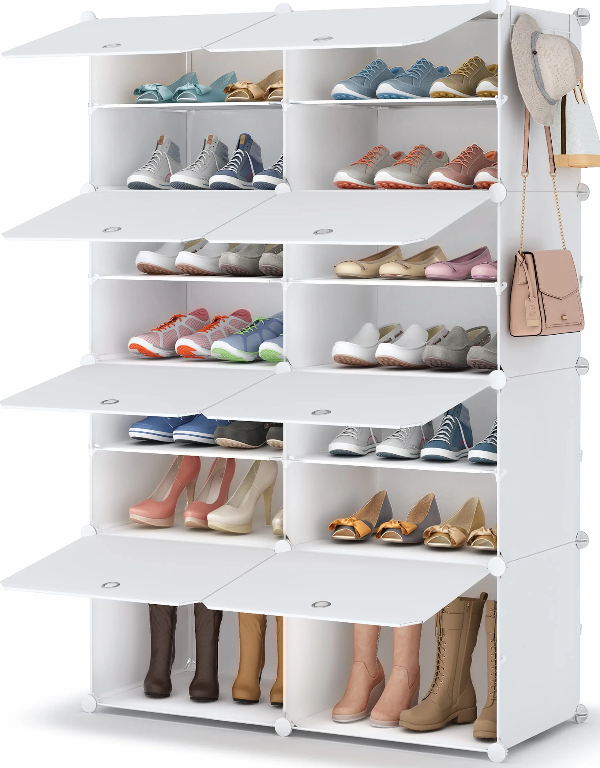 HOMIDEC Scarpiera 7 Livelli Portascarpe 28 Paia di Scarpe Scaffale Armadio Ingresso