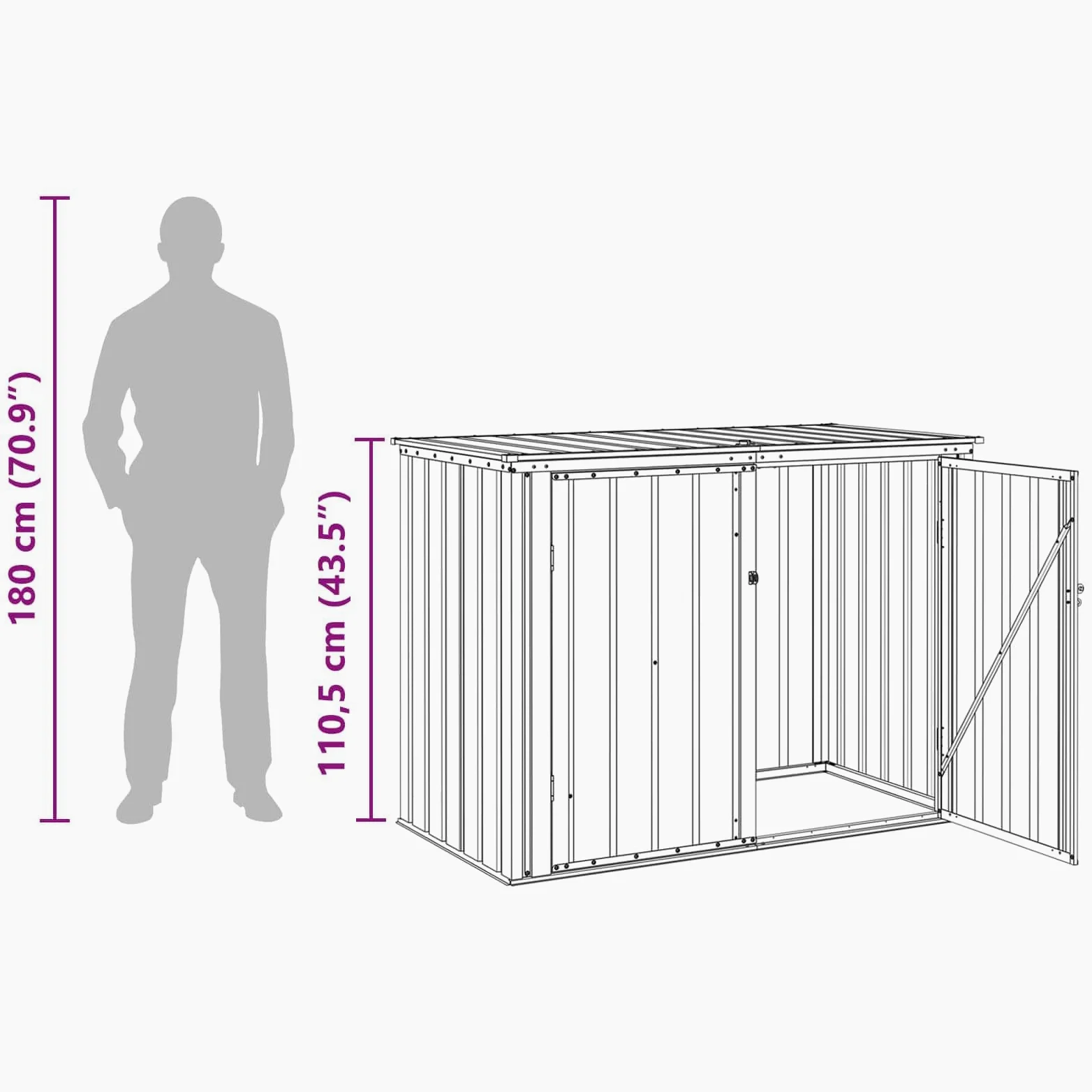 vidaXL Scatola di Stoccaggio per Giardino Marrone, Tavolo Moderno Rettangolare, Durevole e con Spazio di archiviazione. Perfetto per Piccoli spazi e per Esigenze di ristorazione e Lavoro, con Un Desi