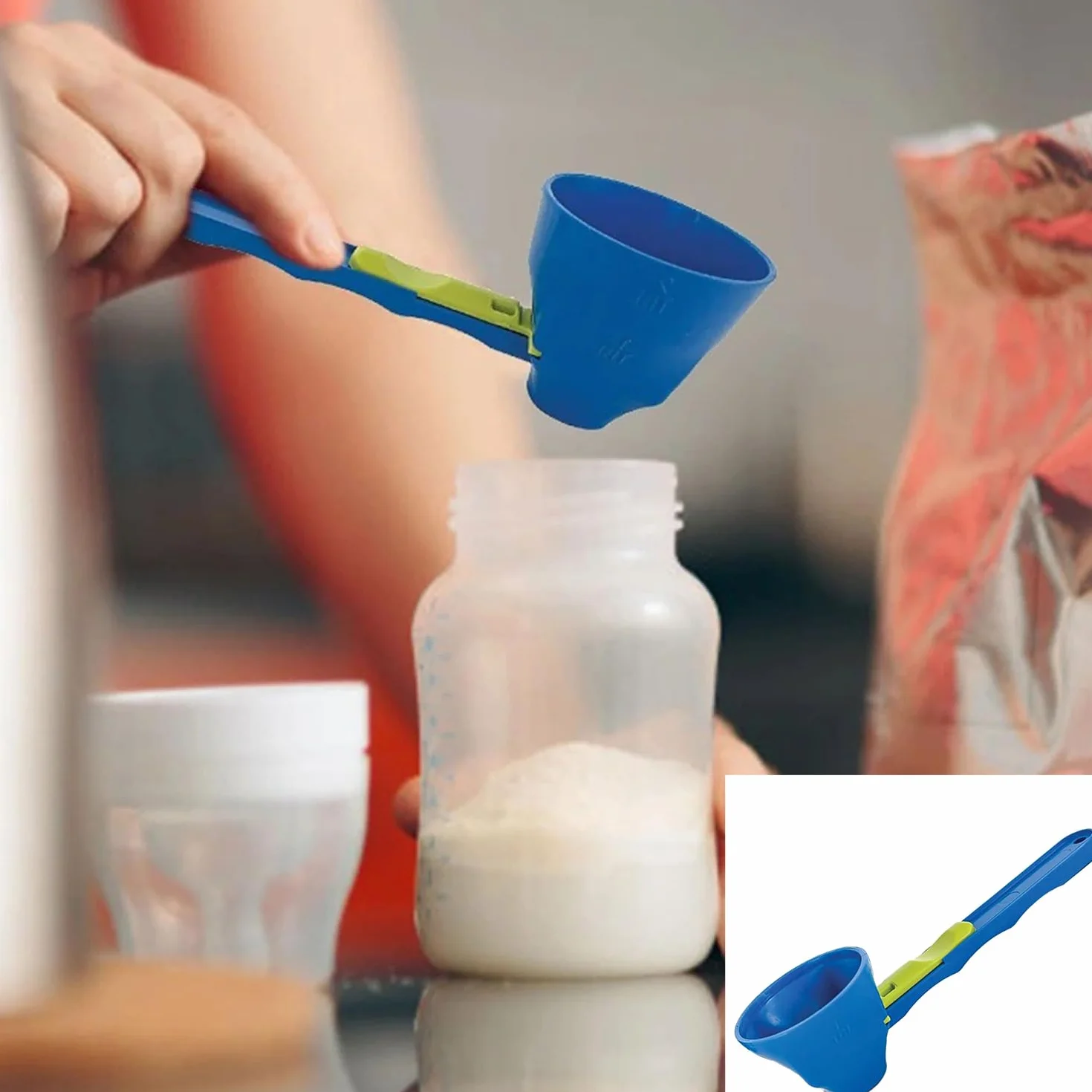 4pcs Cucchiai Scorrevoli Proteine Polvere Imbuto scoop Scoop imbuto cucina setaccio scorrevole imbuto misurino utensili da cucina per misurazione precisa Proteine Polvere