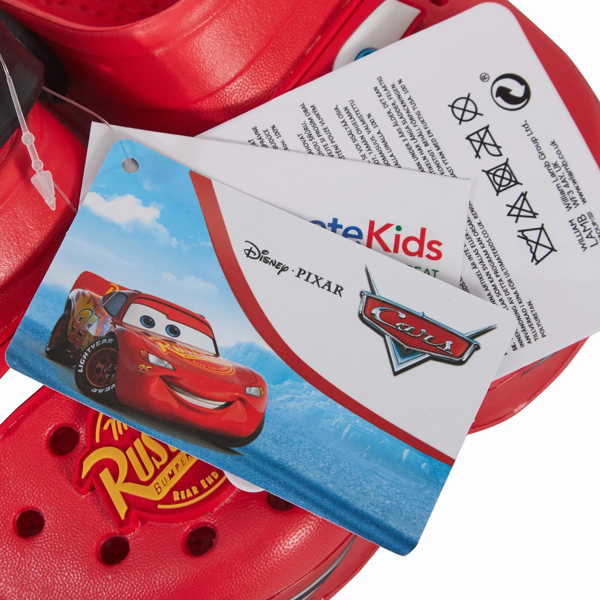 Disney Clogs Cars per Ragazzi con Charm, Sandali per Bambini, Slider Lightning McQueen con Cinghia alla Caviglia, Scarpe da Spiaggia.