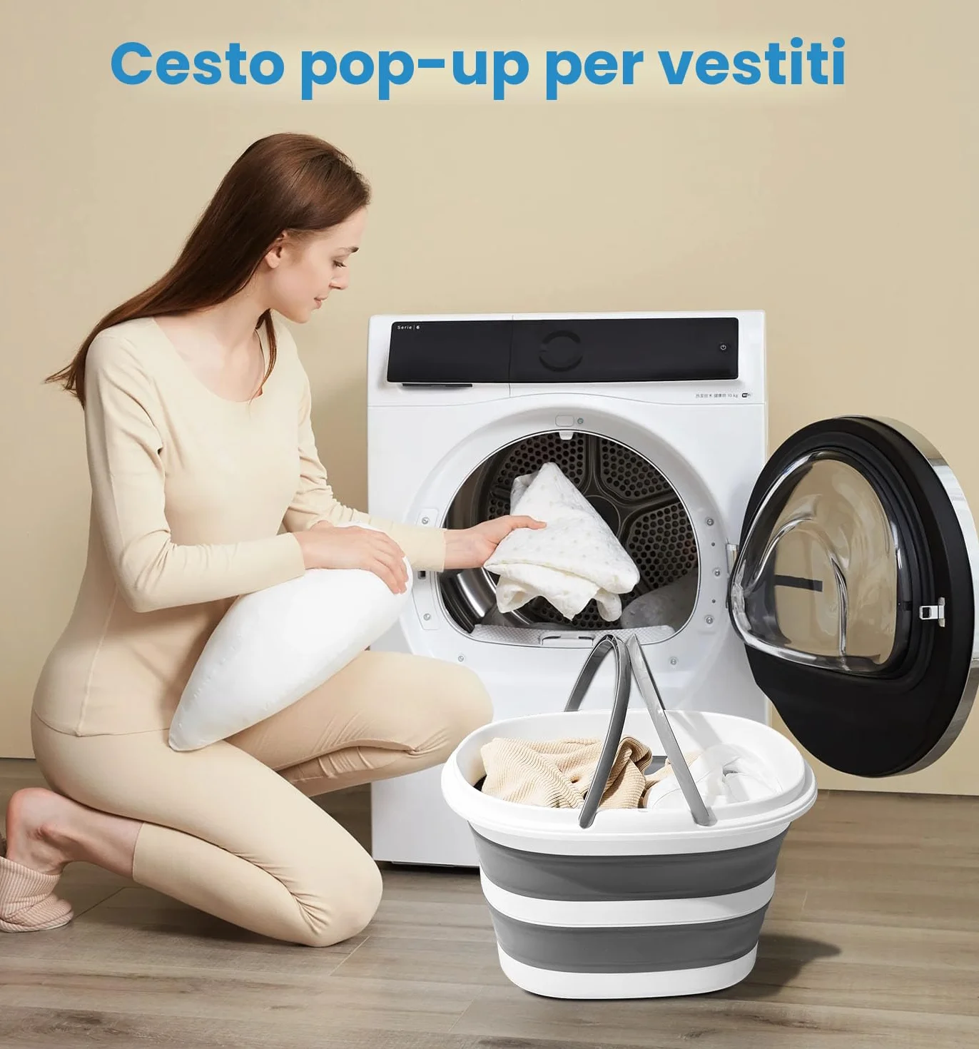 Secchio Pieghevole 16L con Manici, Secchio per Pulizie Silicone Richiudibile Salvaspazio per Lavaggio Camping, Bacinella Portatile per Casa & Auto, 4,2 Galloni Secchio Plastica Compatto Multifunzione