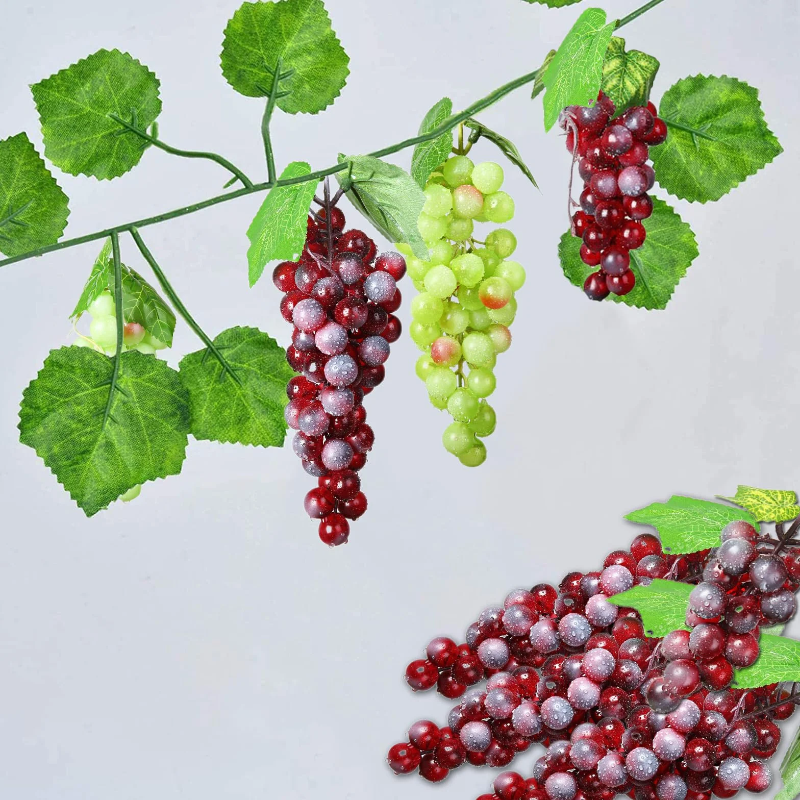 Grappoli Uva Artificiali 7 Pezzi Decorativi Realistici per Decorazione Giardino