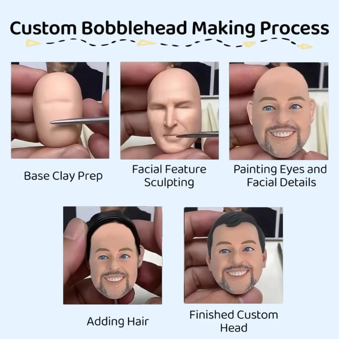 Bobblehead personalizzato per ufficio, statuetta 3D personalizzata da foto, statua in argilla polimerica fatta a mano, mini tazza da caffè da scrivania, decorazione da scrivania per compleanno