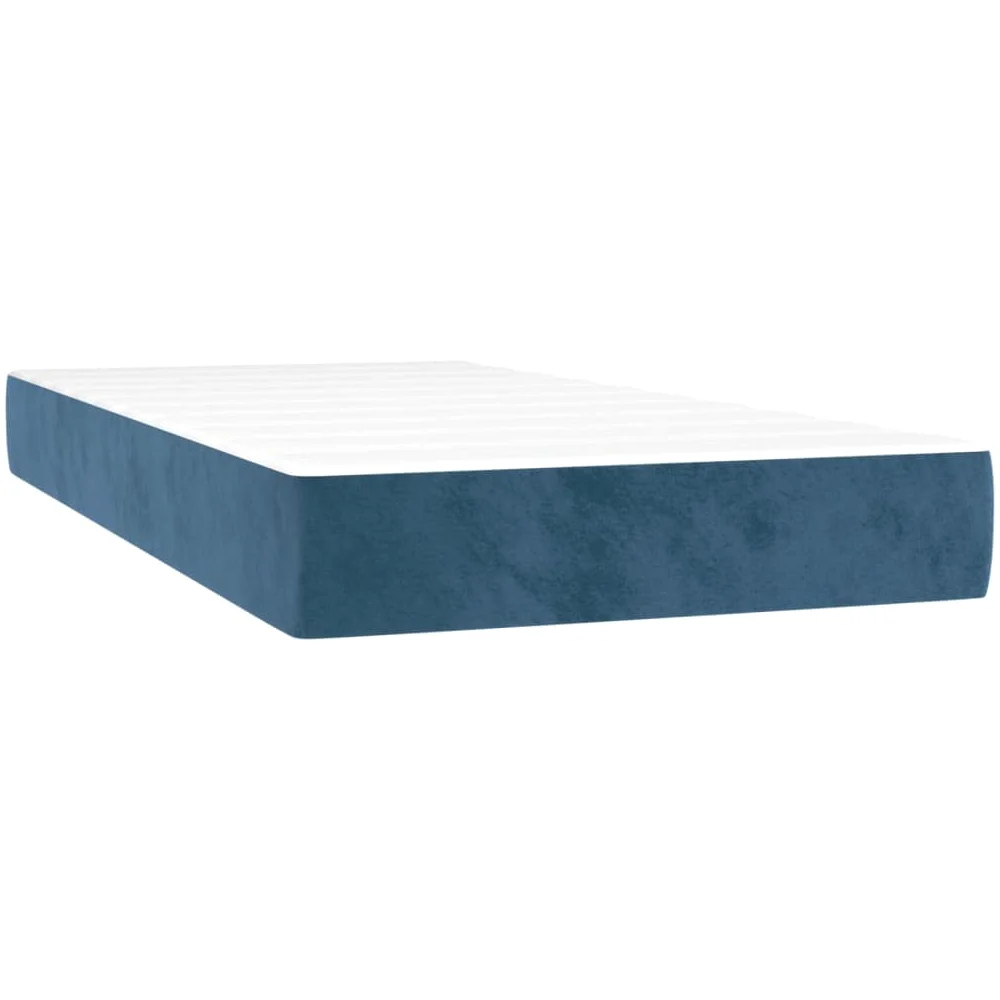 vidaXL Letto a Molle con Materasso e LED Blu Scuro 200x200 cm, letto, rete letto, letto matrimoniale, giroletto, base letto, letto in velluto