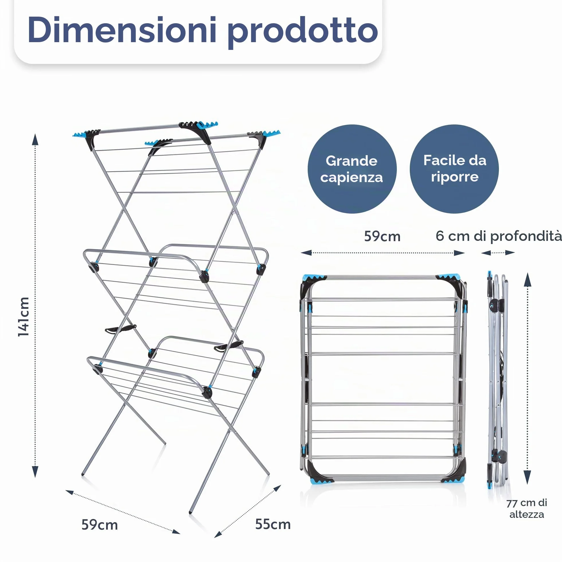 Minky Stendibiancheria a 3 livelli Plus